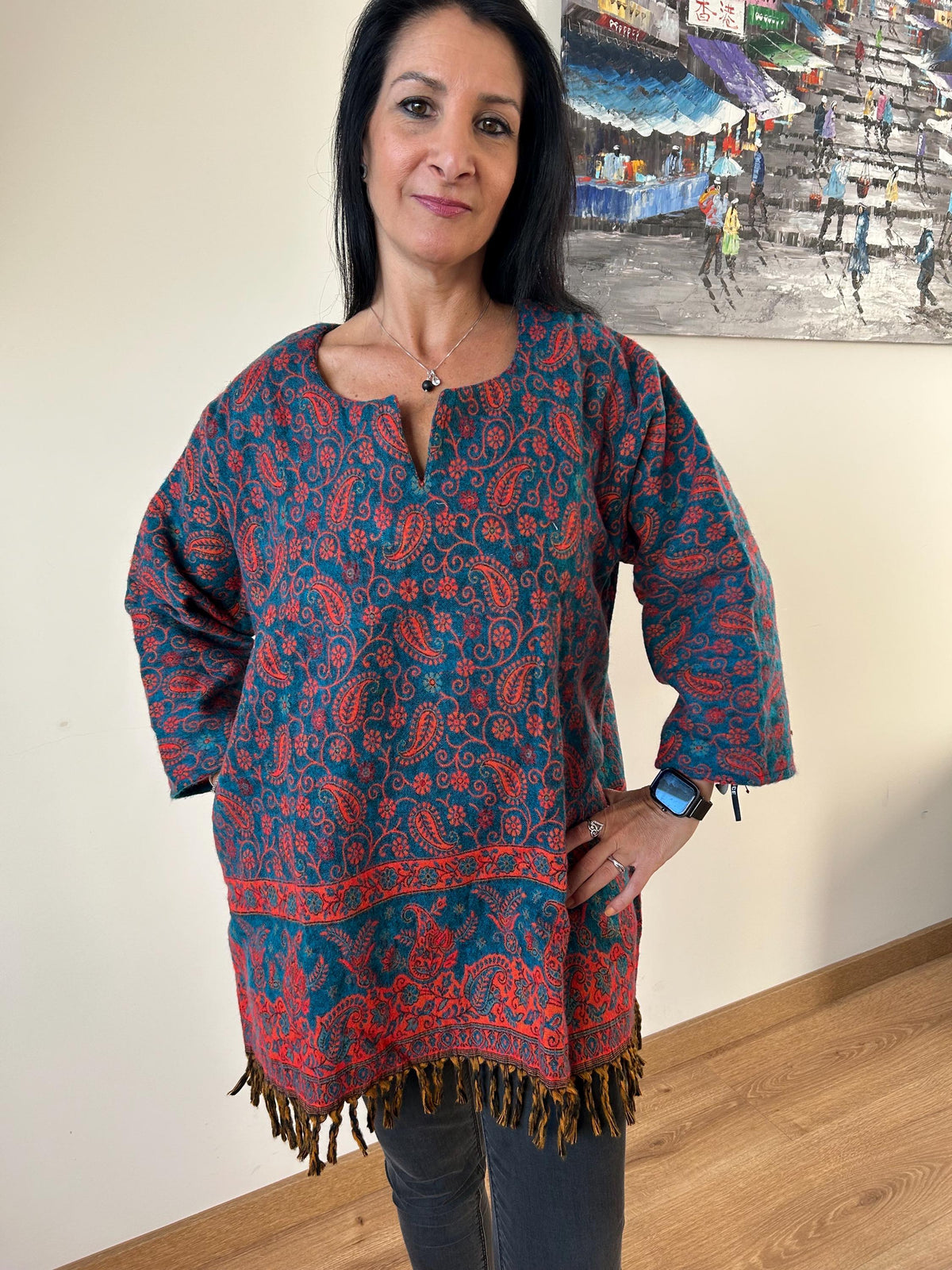 Wool Kurti,wool tunic,gifts for her, Christmas gift,mom postpartum gift,winter tunic,resort wear, loungewear,boho kurti,
