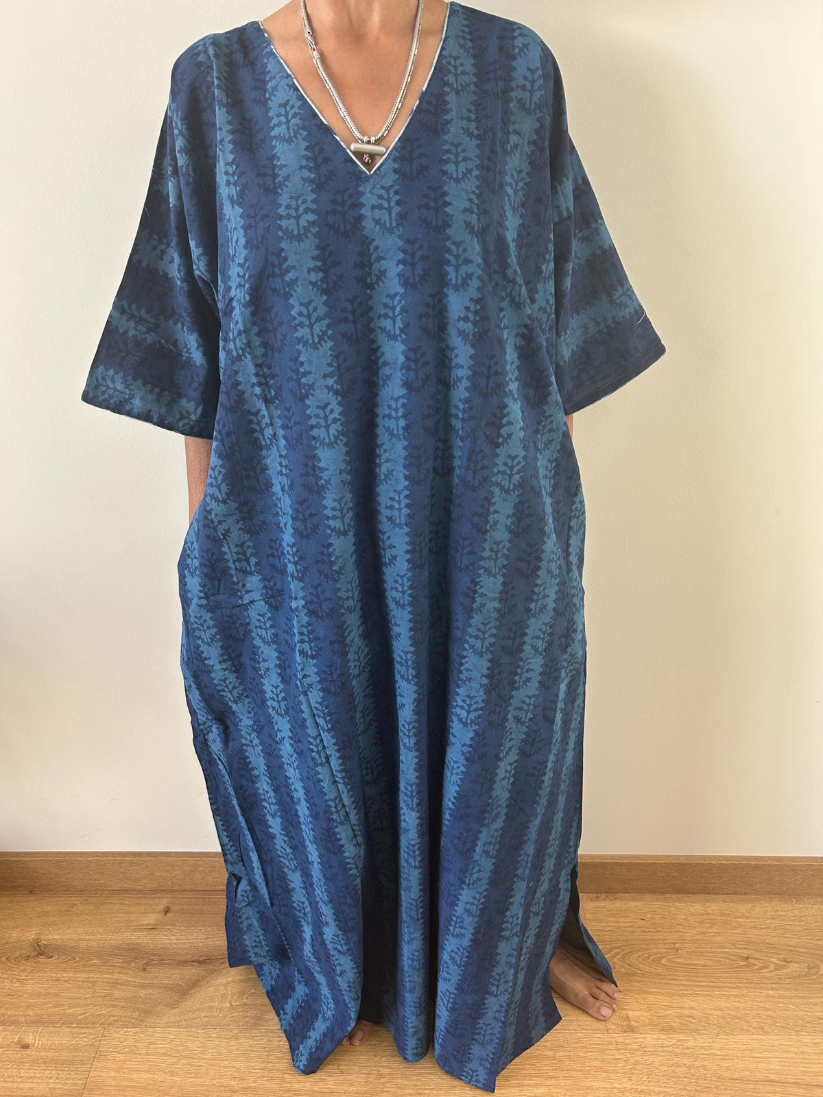 Organic cotton kaftan,caftan, resort wear,loungewear,gifts for her,boho dress,a line dress,block print dress