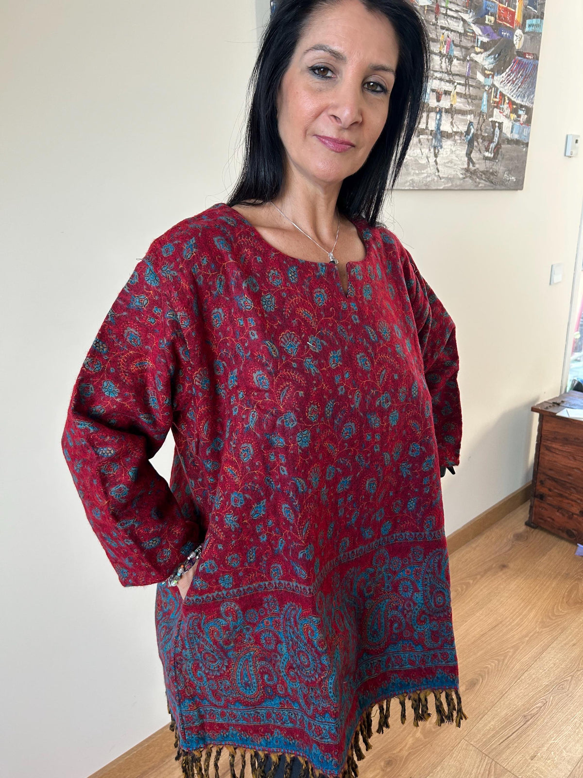 Winter yak wool tunic,wool kurti,boho winter tunic,gifts for her,resort wear, loungewear, gifts for her, Christmas gift, mom postpartum gift