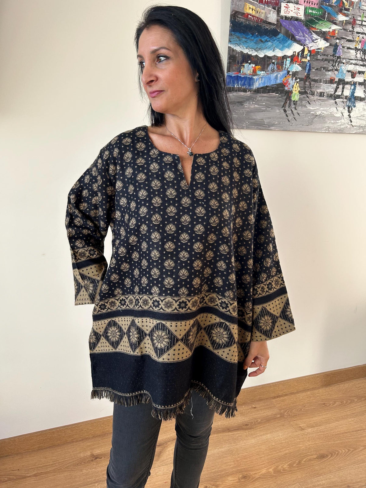 Wool tunic,gifts for her, Christmas gift,mom postpartum gift,winter tunic,wool kurti,boho wool tunic,winter tunic,