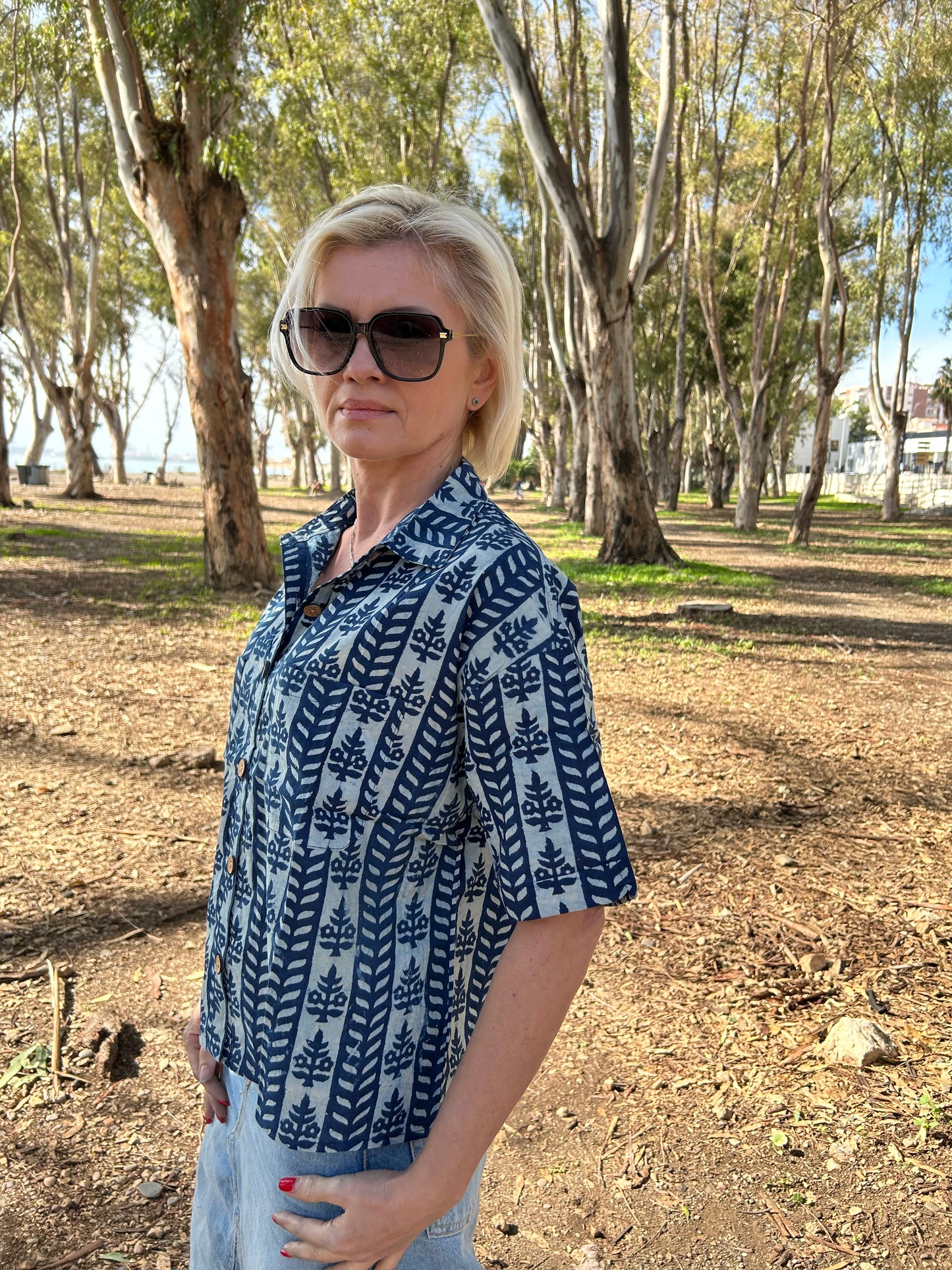 Indigo Organic Cotton crop Shirt