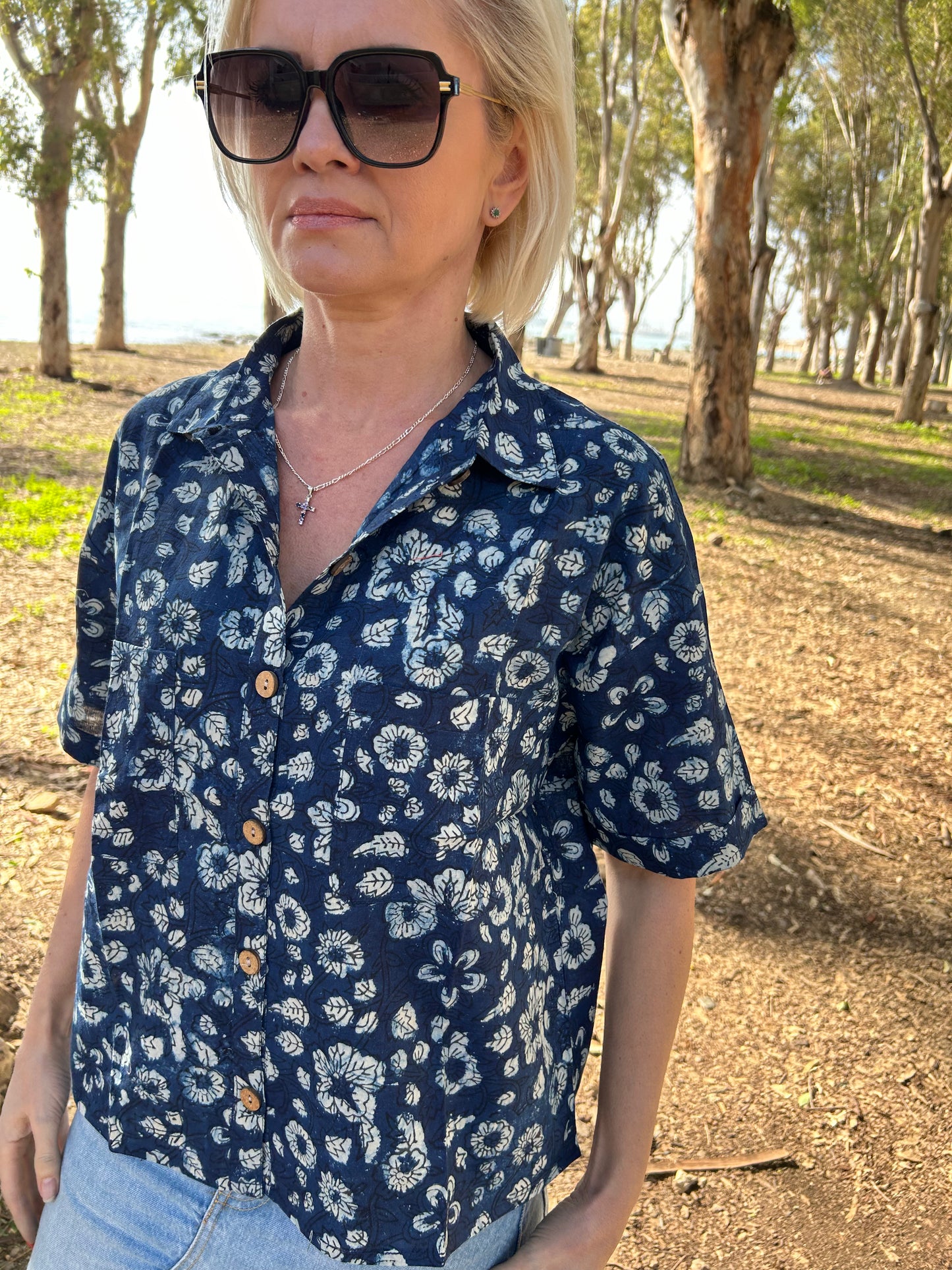 Indigo Organic Cotton crop Shirt