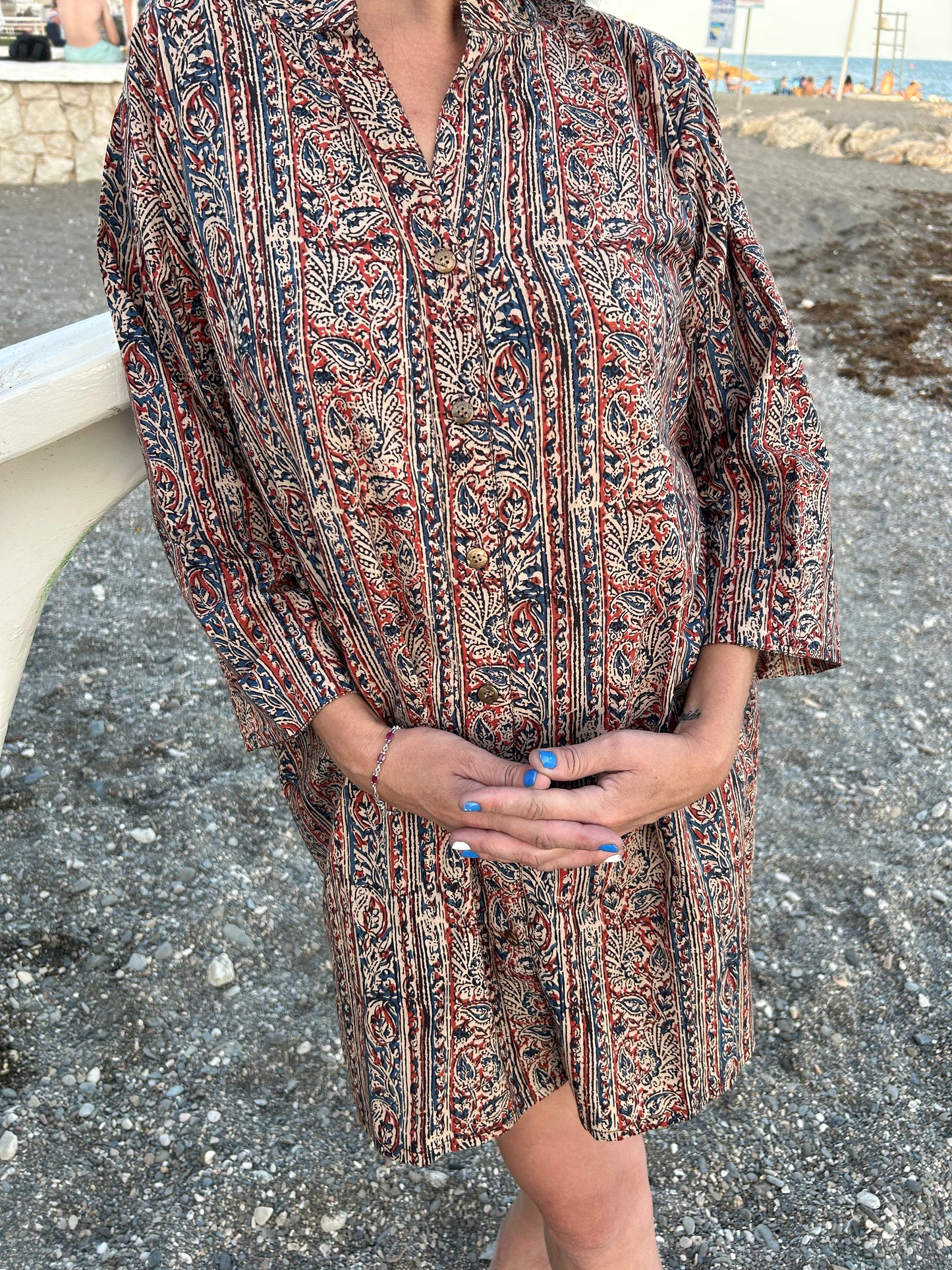 Madre Terra button down cotton tunic