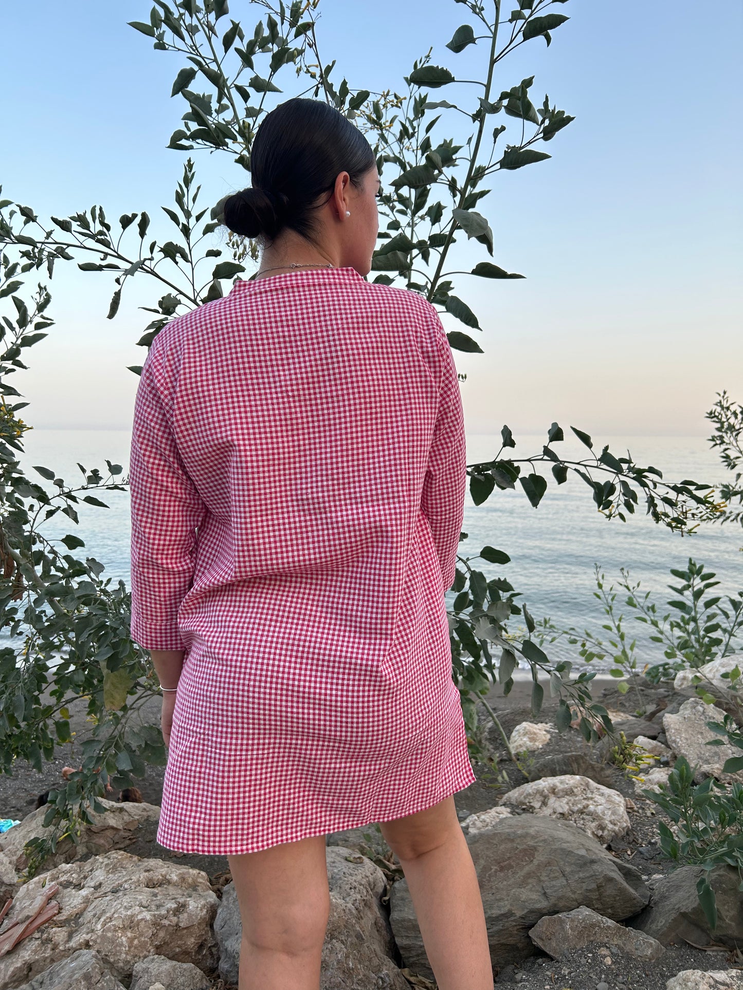 Pink Cotton Checks tunic