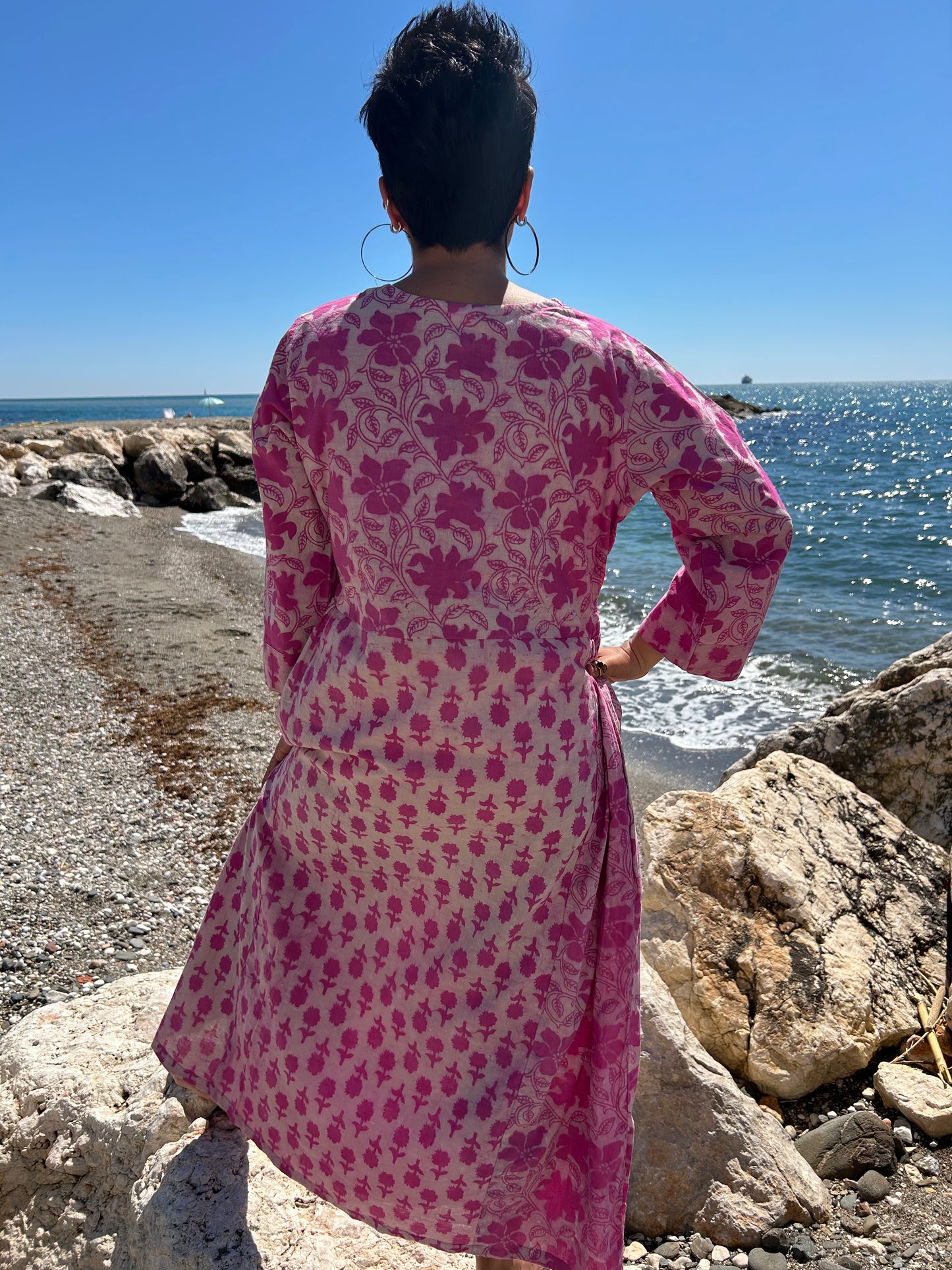 Pink or orange cotton dress