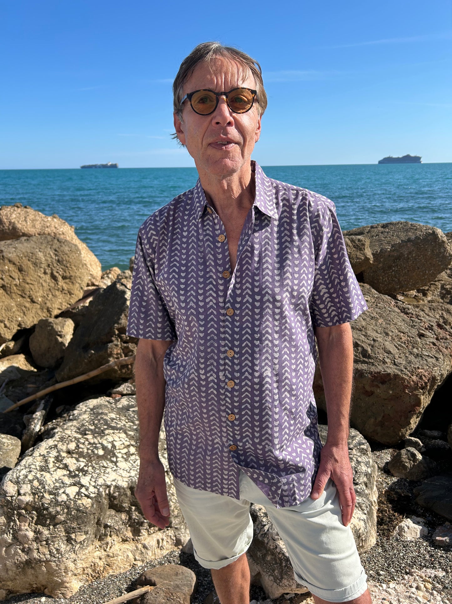 Mens handmade Purple Shirt