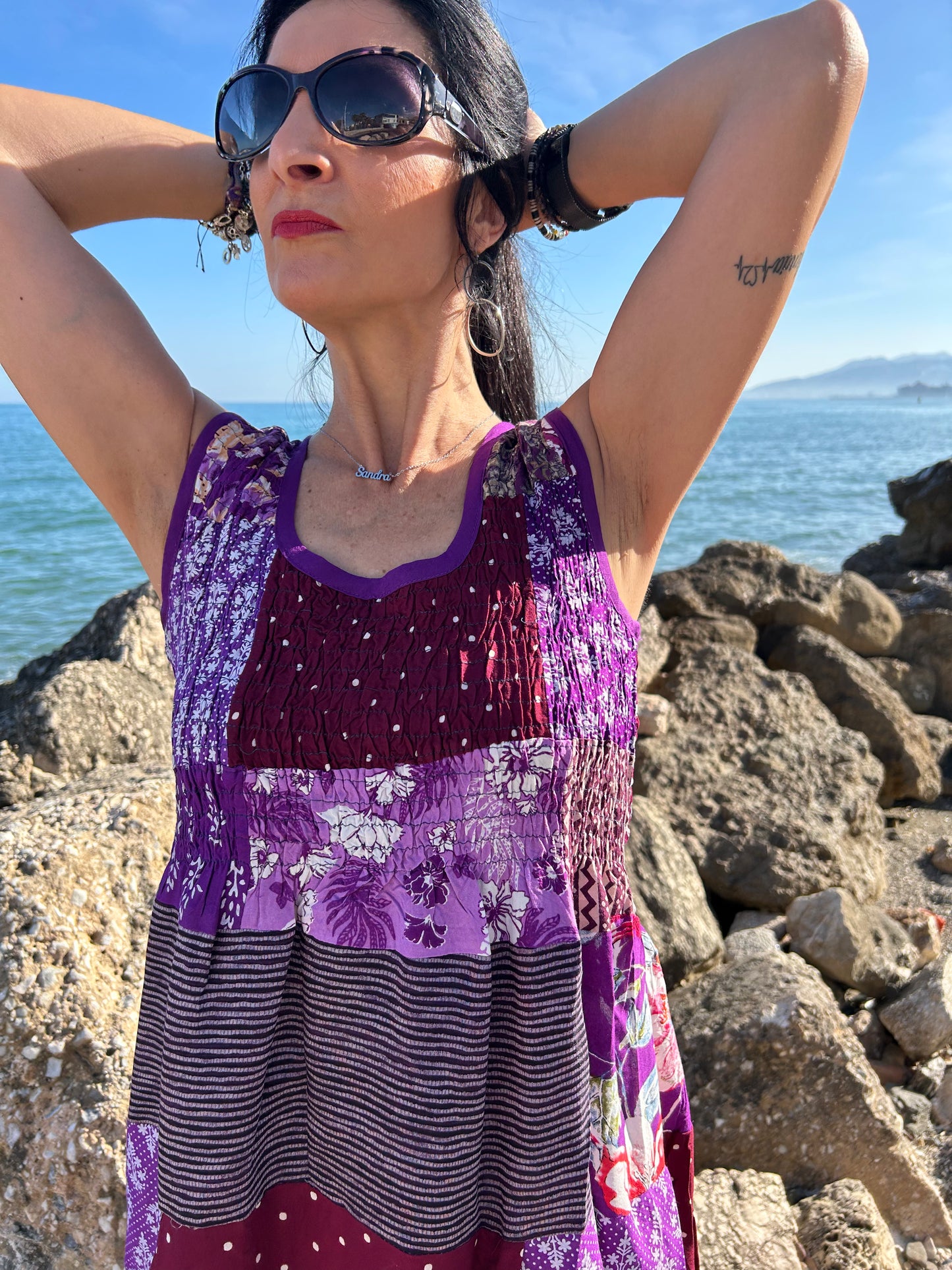 Sustainable patchwork dress