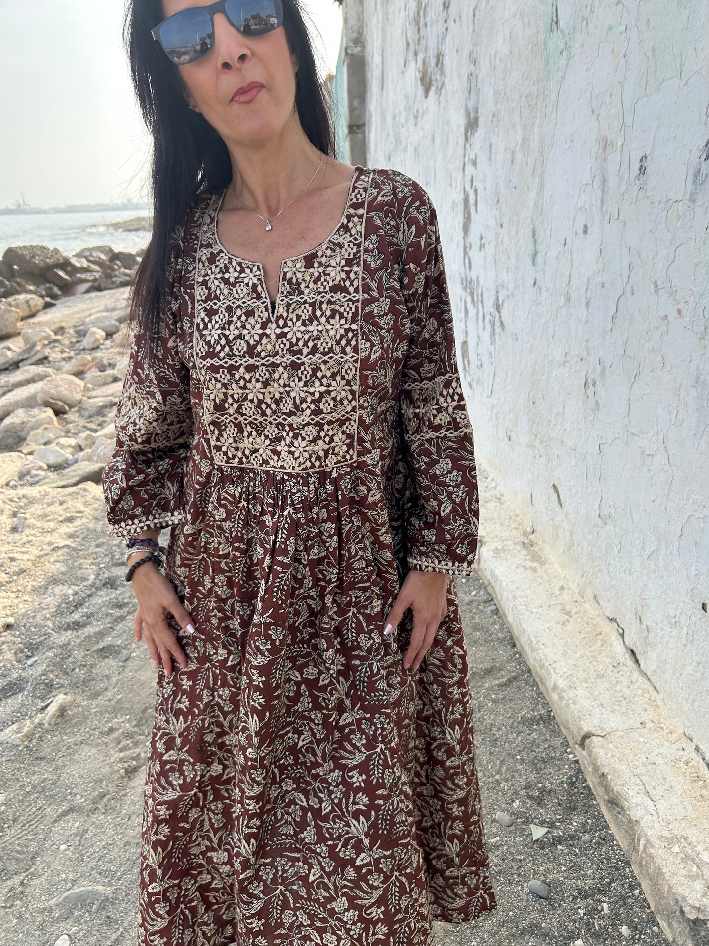 Terra Autumn embroidered dress