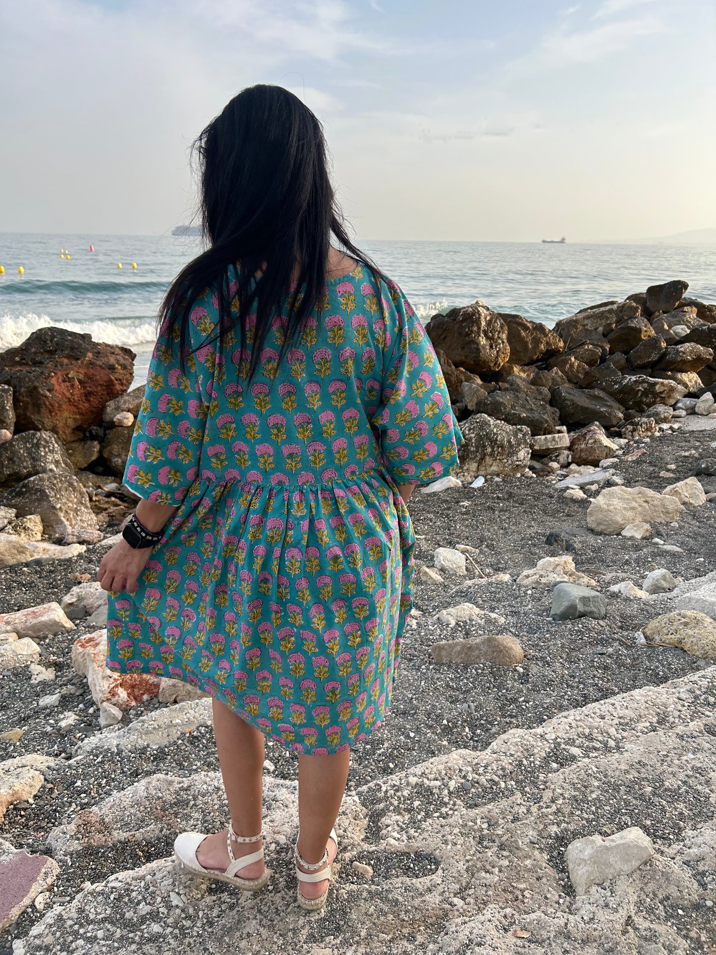 Turquoise pink tunic