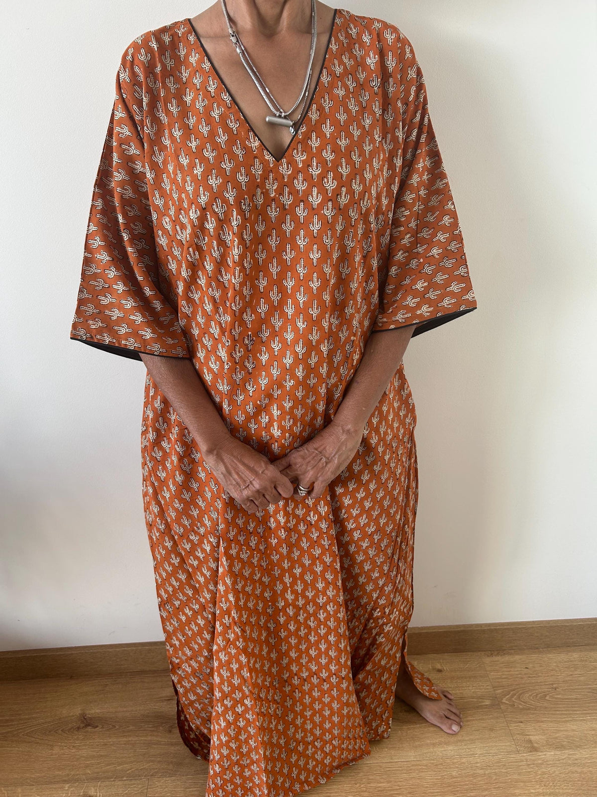 Sunset desert cotton kaftan,caftan, resort wear,loungewear,gifts for her,boho dress,a line dress,block print dress
