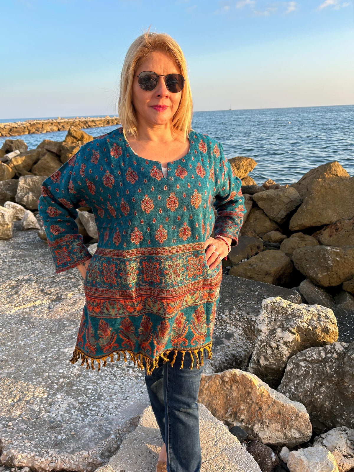 Wool tunic,winter kurti,wool kurti,Christmas gift,gifts for her,resort wear,mom postpartum gift, winter maternity tunic,boho wool tunic,