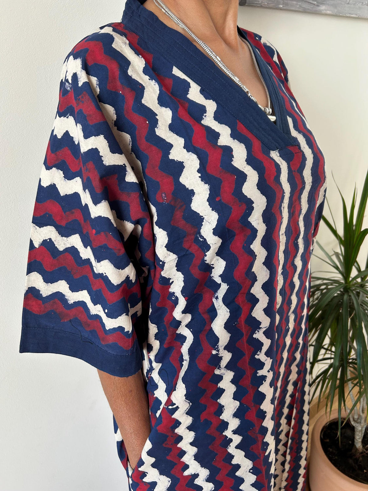 Indigo geometric cotton kaftan,caftan, resort wear,loungewear,gifts for her,boho dress,a line dress,block print dress