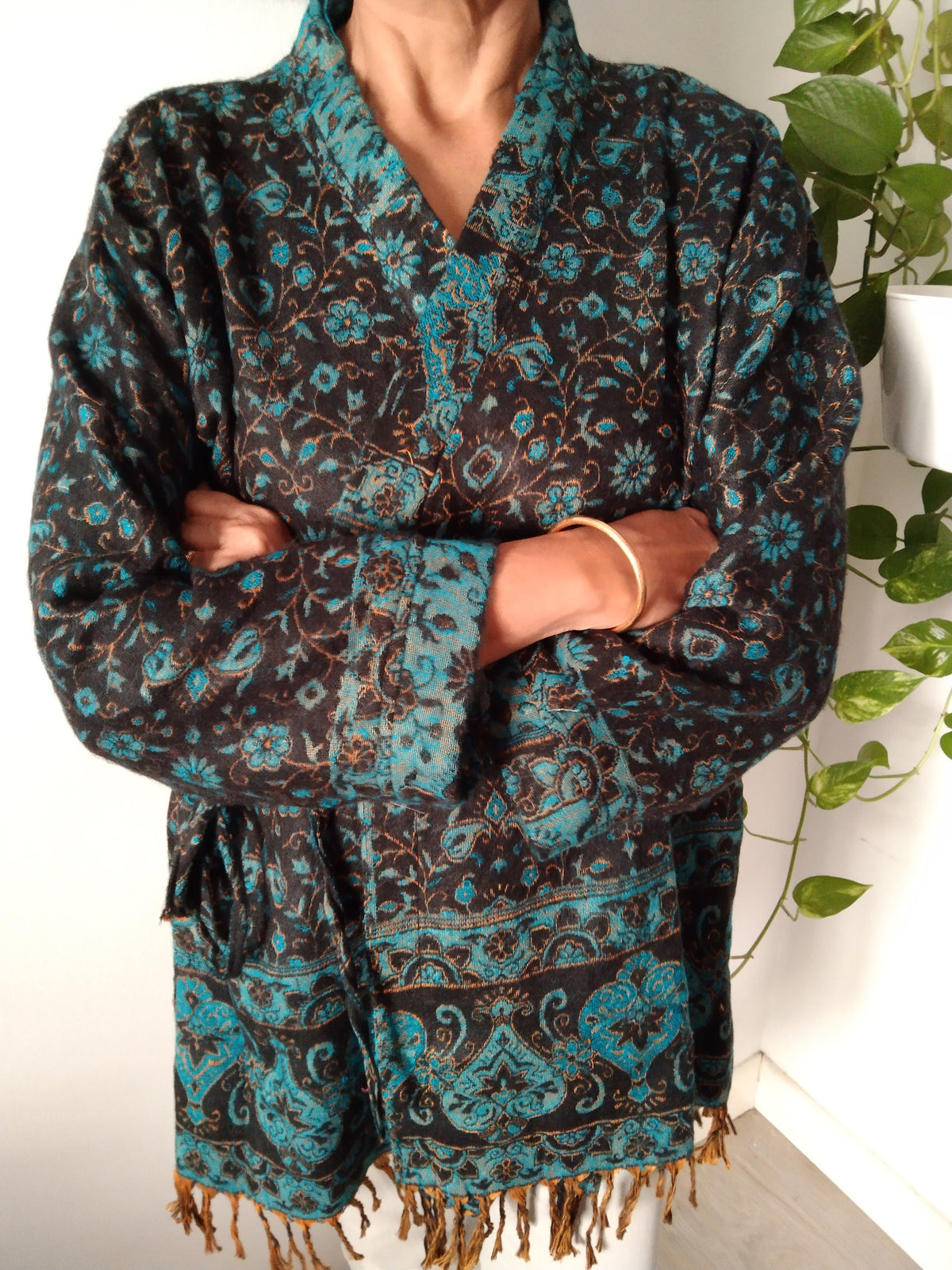 Wool wrap around robe,wool tunic,wool cover up,wool jackets,gifts for her, Christmas gift,boho jacket