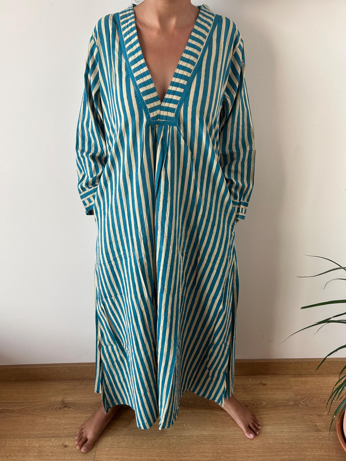 Maroon stripe  cotton kaftan,caftan, resort wear,loungewear,gifts for her,boho dress,a line dress,block print dress