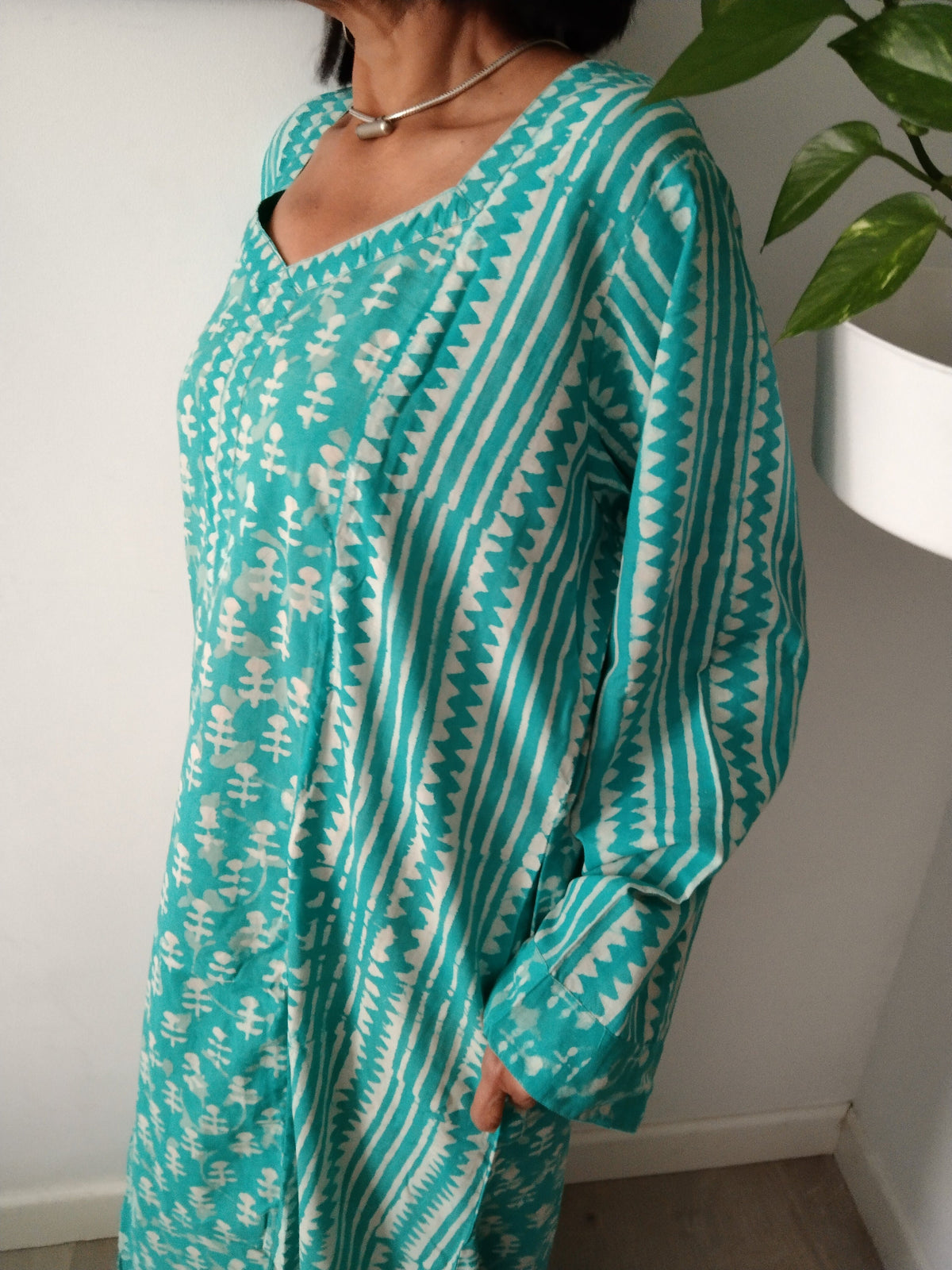 Turquoise cotton kaftan,caftan,resort wear,loungewear,sleepwear,cotton dress,boho dress