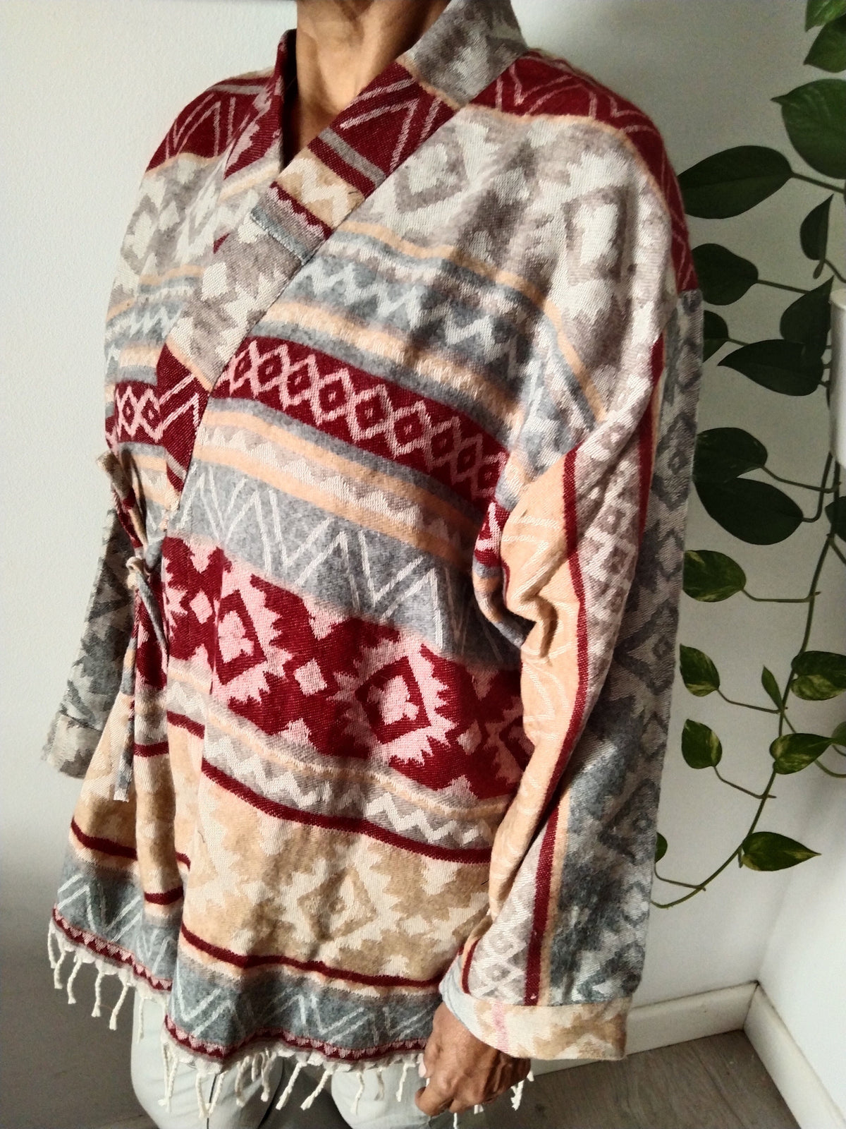 Wool wrap top,wool wrap tunic,winter robe,winter top,gifts for her, Christmas gifts,boho robe