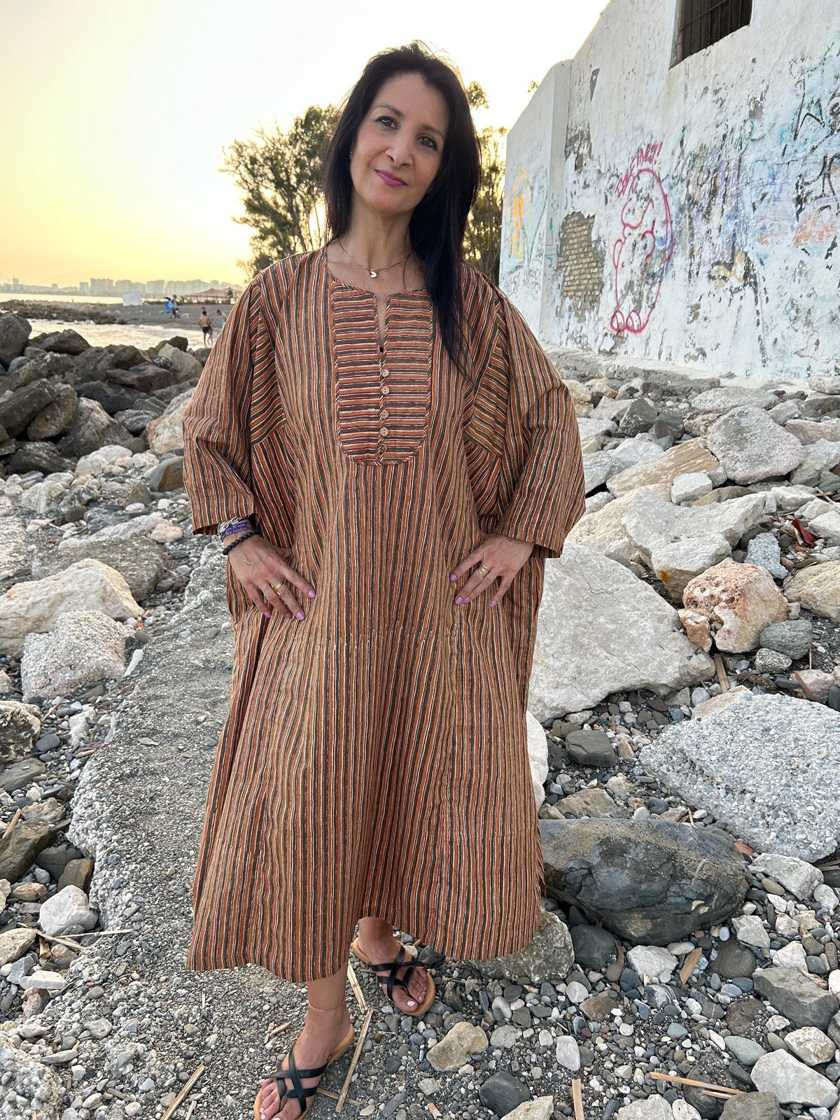 Organic cotton kaftan,caftan, resort wear,loungewear,gifts for her,boho dress,a line dress,block print dress