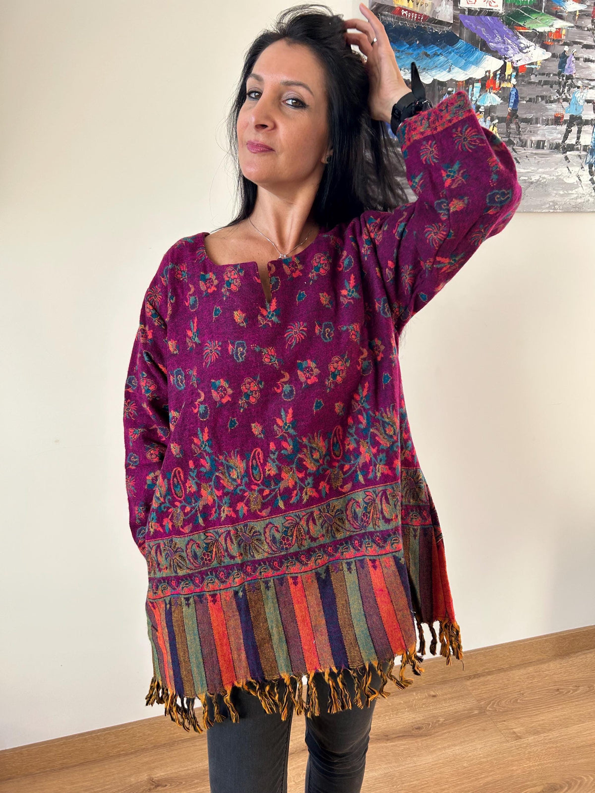 Yak wool tunic,winter tunic,wool kurti,gifts for her,Christmas gift,boho kurti,wool tunic,mom postpartum gift,mothers day gift,boho tunic