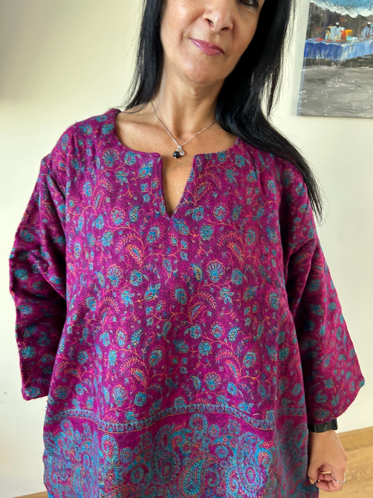 Winter yak wool tunic,wool kurti,boho winter tunic,gifts for her,resort wear, loungewear, gifts for her, Christmas gift, mom postpartum gift