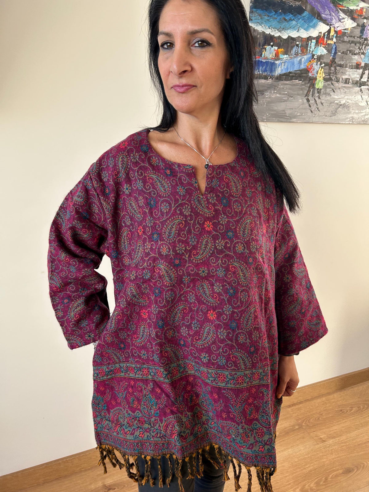 Wool Kurti,wool tunic,gifts for her, Christmas gift,mom postpartum gift,winter tunic,resort wear, loungewear,boho kurti,