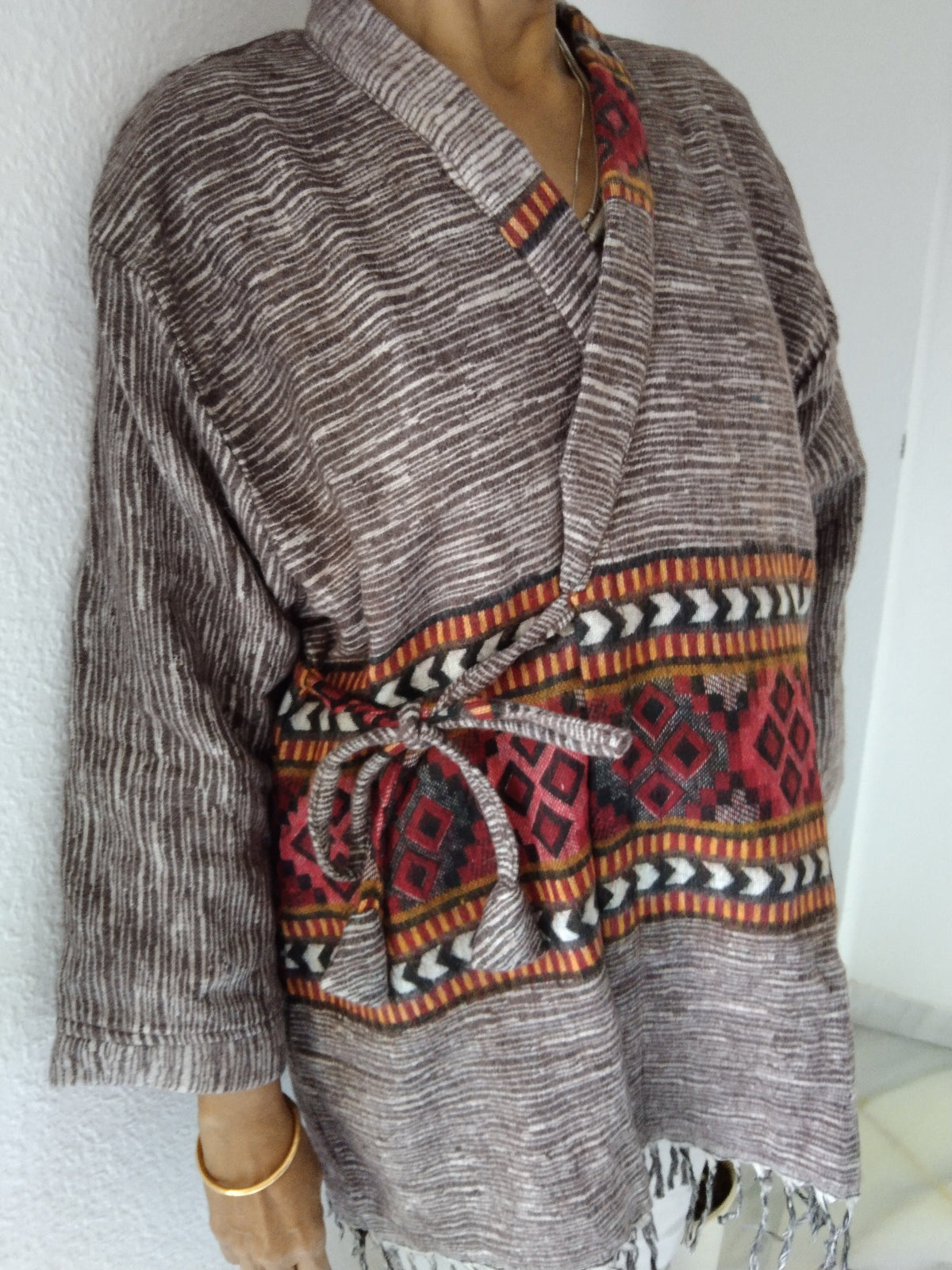 Unisex Yak wool wrap top,boho tunic,gifts for her,gifts for him,winter tunic,boho wrap top,gifts for him