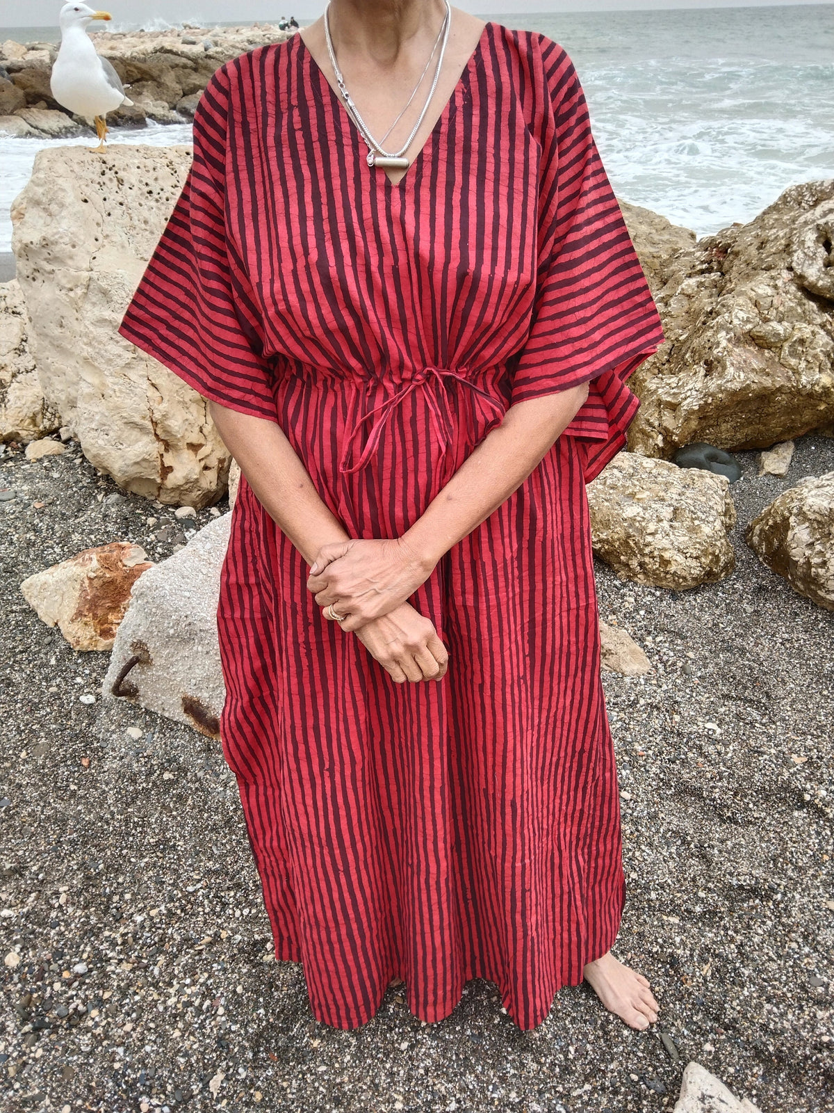 Stripe Cotton kaftan,blockprint kaftan,gifts for her,summer dress,loungewear,resort wear,mother's day gift,mom postpartum gift