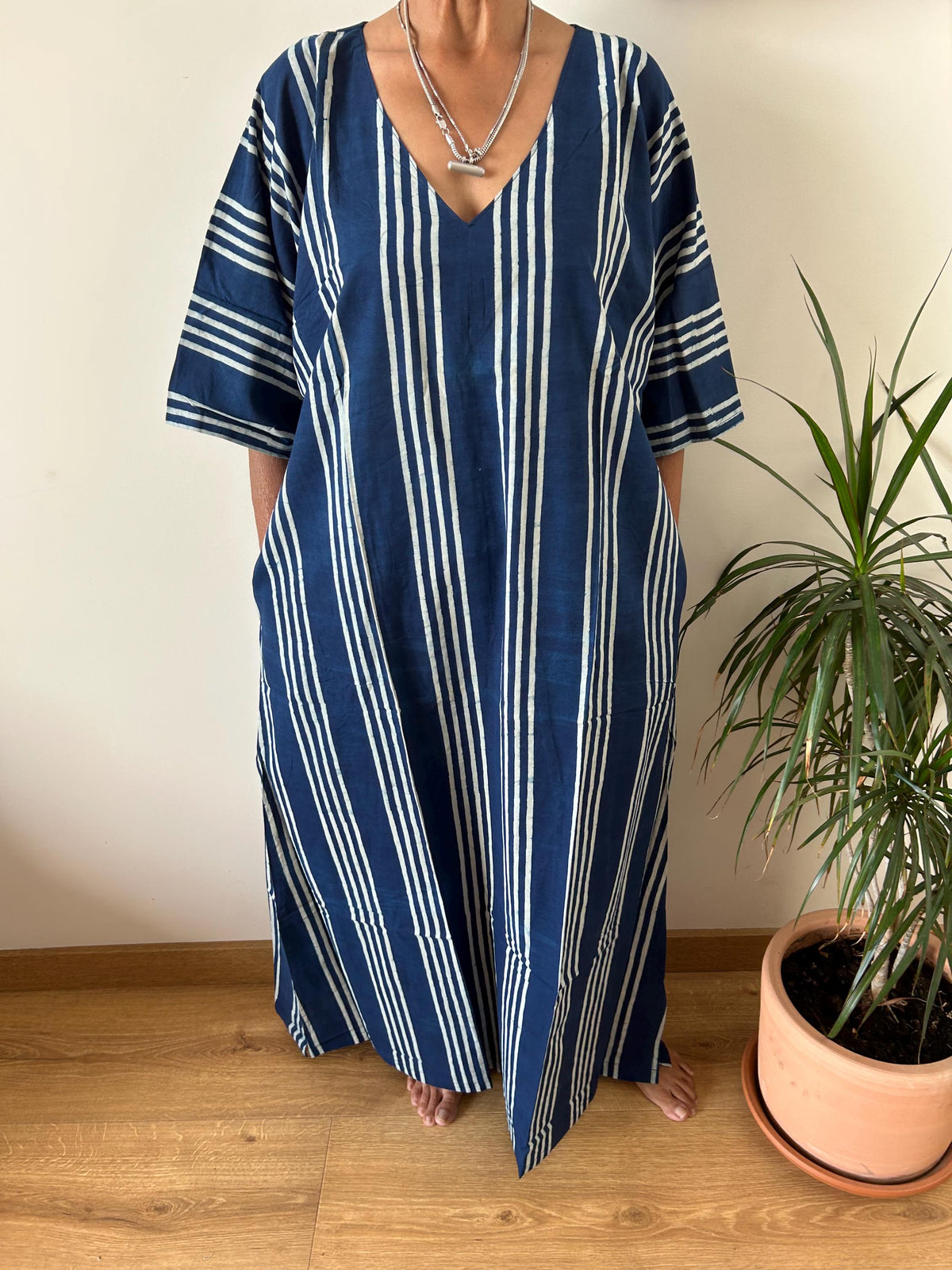 Indigo cotton kaftan,caftan, resort wear,loungewear,gifts for her,boho dress,a line dress,block print dress