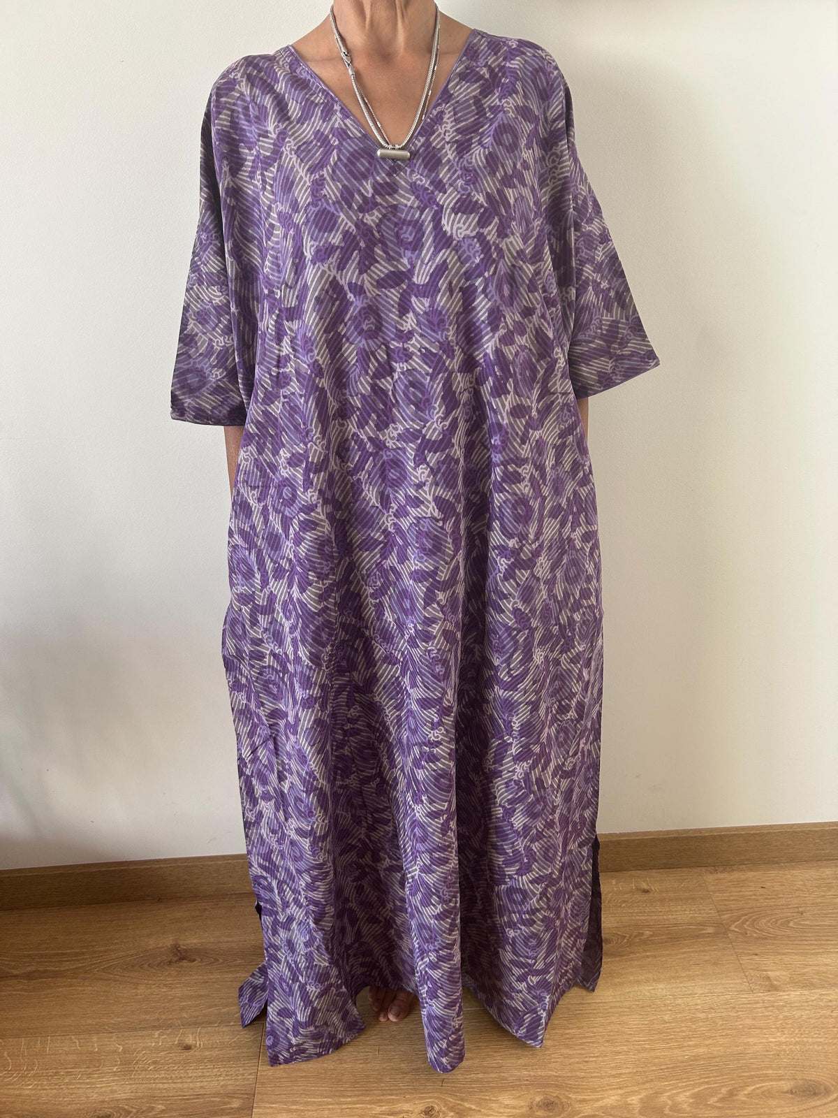Purple cotton kaftan,caftan, resort wear,loungewear,gifts for her,boho dress,a line dress,block print dress