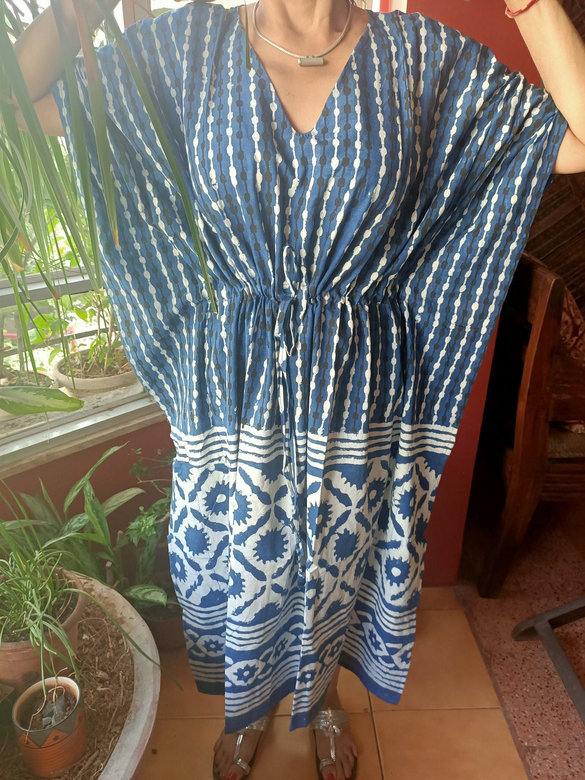 New colours  added Midi kaftan,Block print kaftan,caftan,Cotton caftan,Gifts for her,Boho dress,Plus size dress,