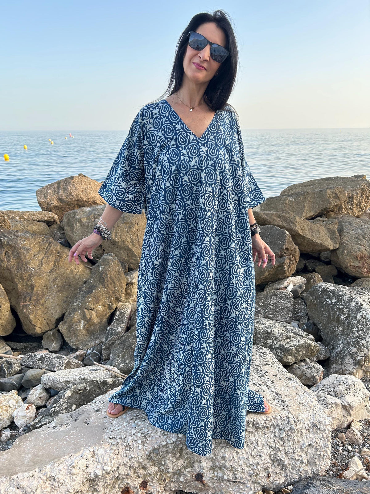Organic cotton kaftan,caftan, resort wear,loungewear,gifts for her,boho dress,a line dress,block print dress