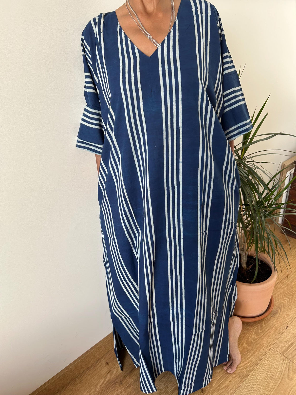 Indigo cotton kaftan,caftan, resort wear,loungewear,gifts for her,boho dress,a line dress,block print dress