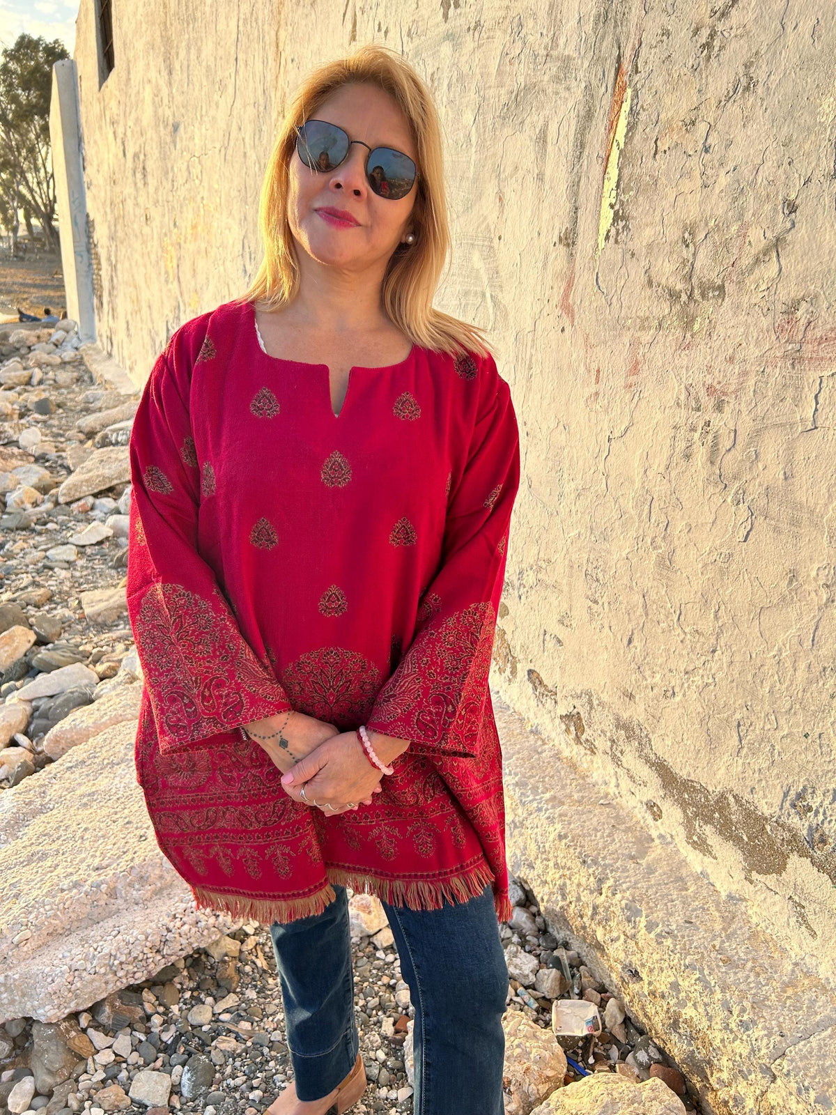 Winter wool tunic,wool kurti,gifts for her, Christmas gift, mom postpartum gift,resort wear,loungewear,boho kurti,wool kurti,wool tunic