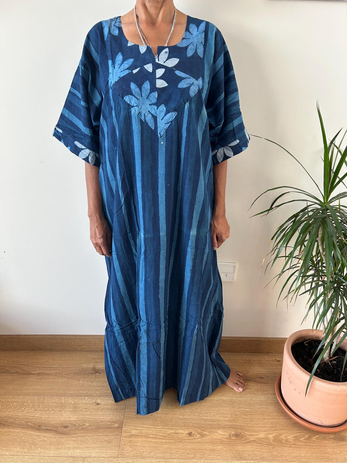 Organic indigo Cotton kaftan,caftan, resort wear, loungewear,gifts for her,boho dress,aline dress