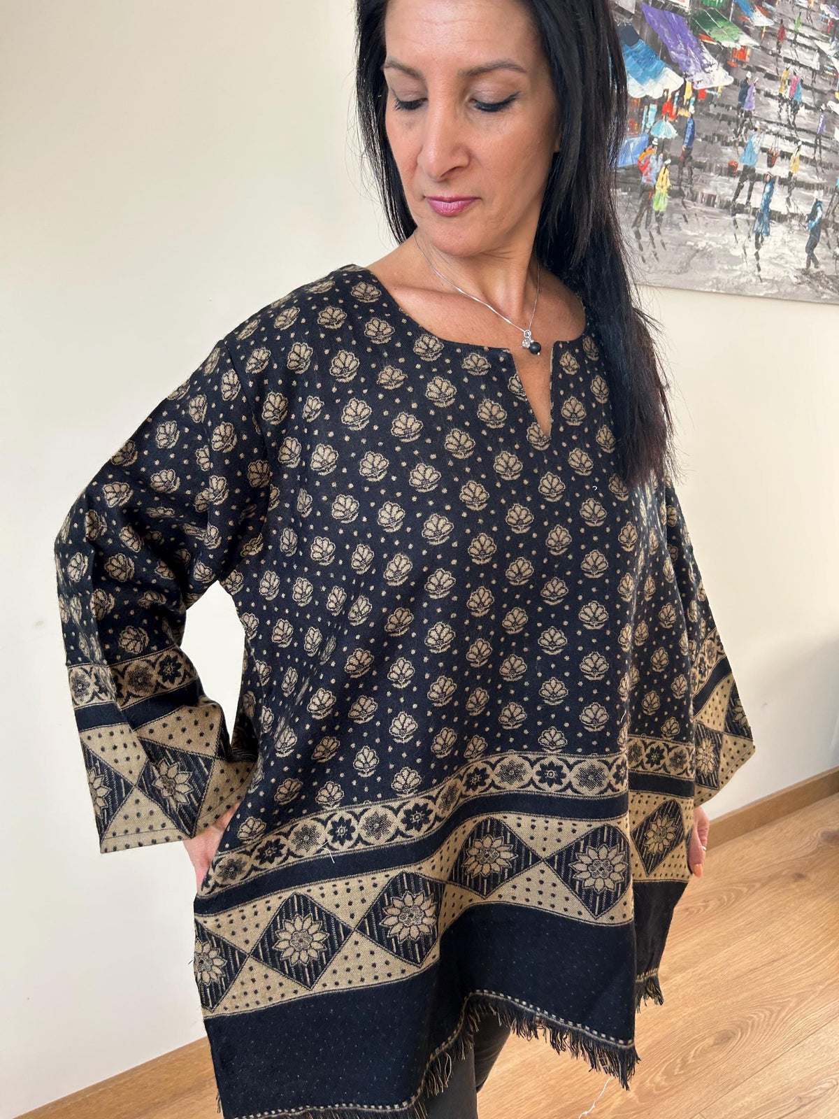 Wool tunic,gifts for her, Christmas gift,mom postpartum gift,winter tunic,wool kurti,boho wool tunic,winter tunic,