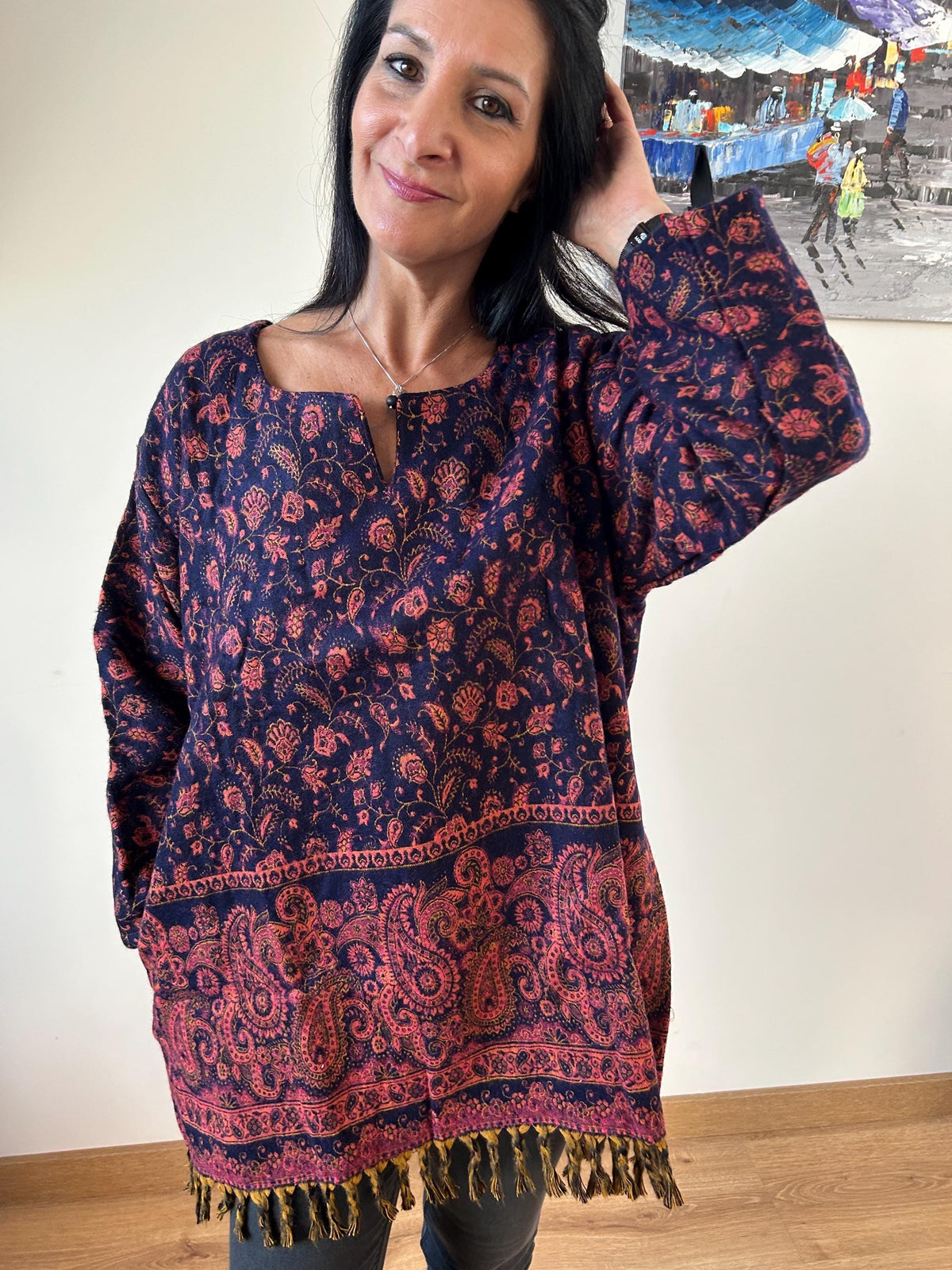 Winter yak wool tunic,wool kurti,boho winter tunic,gifts for her,resort wear, loungewear, gifts for her, Christmas gift, mom postpartum gift