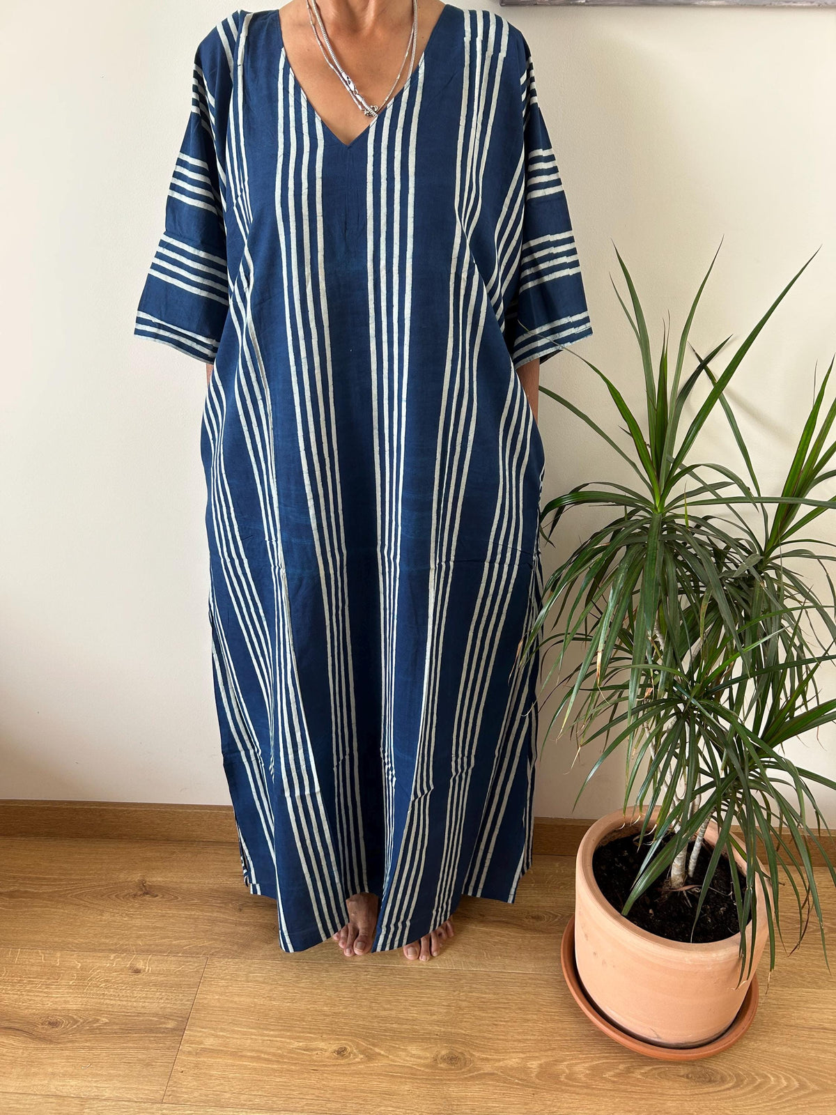 Indigo cotton kaftan,caftan, resort wear,loungewear,gifts for her,boho dress,a line dress,block print dress