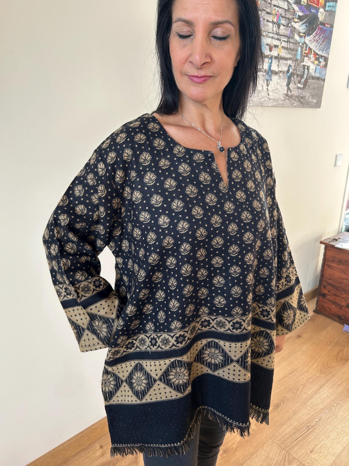 Wool tunic,gifts for her, Christmas gift,mom postpartum gift,winter tunic,wool kurti,boho wool tunic,winter tunic,