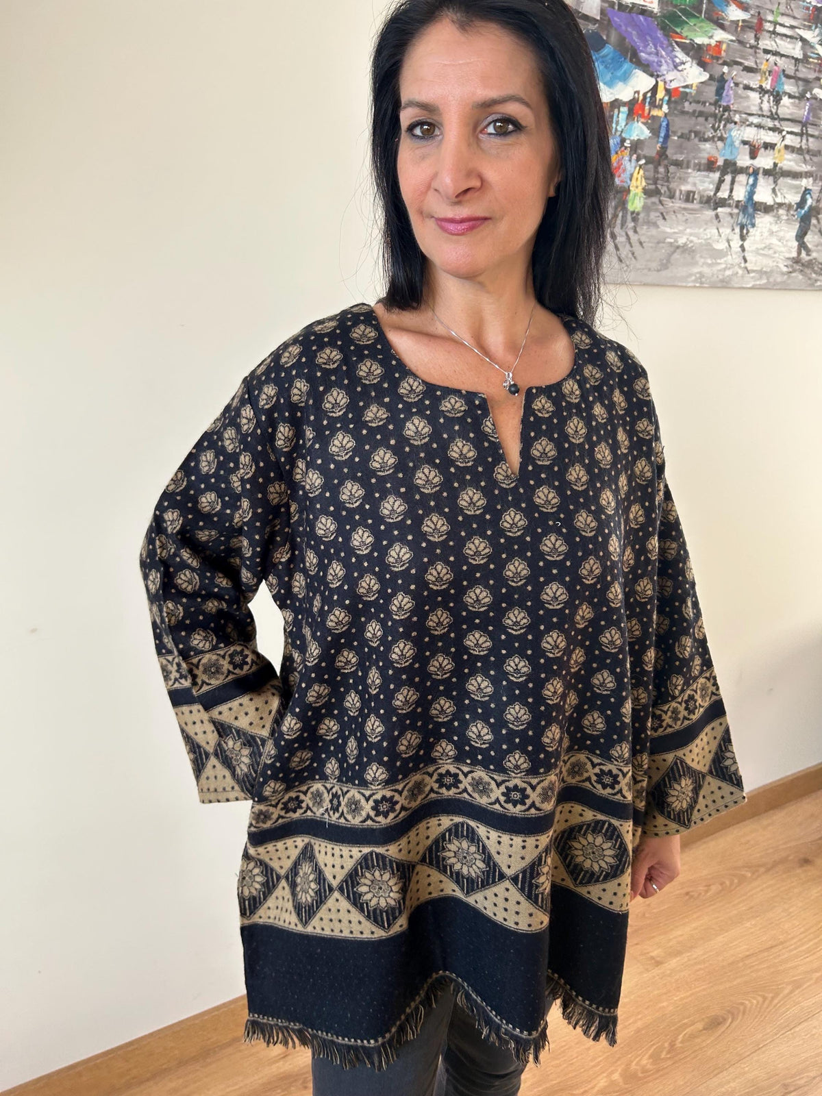 Wool tunic,gifts for her, Christmas gift,mom postpartum gift,winter tunic,wool kurti,boho wool tunic,winter tunic,