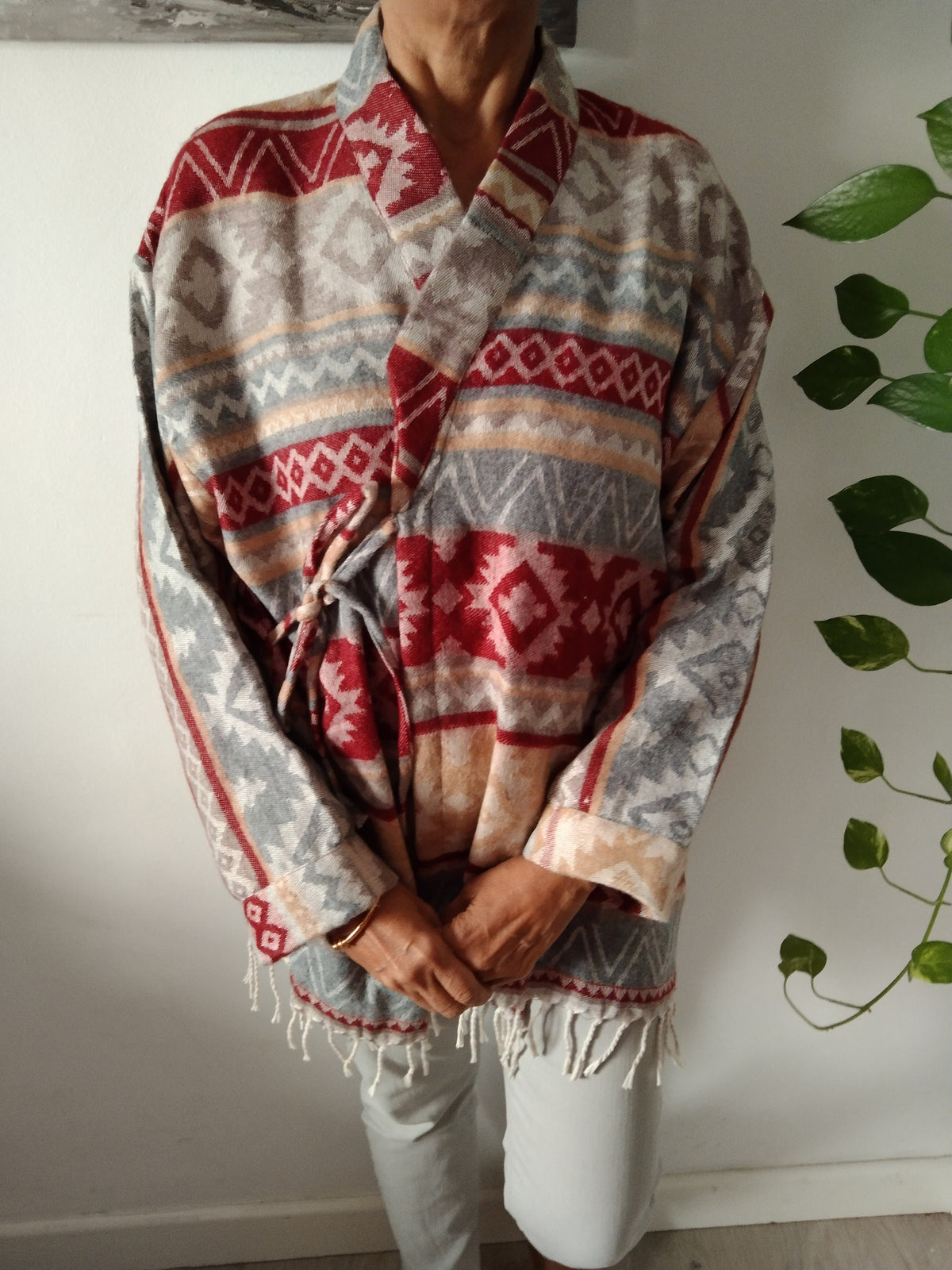 Wool wrap top,wool wrap tunic,winter robe,winter top,gifts for her, Christmas gifts,boho robe