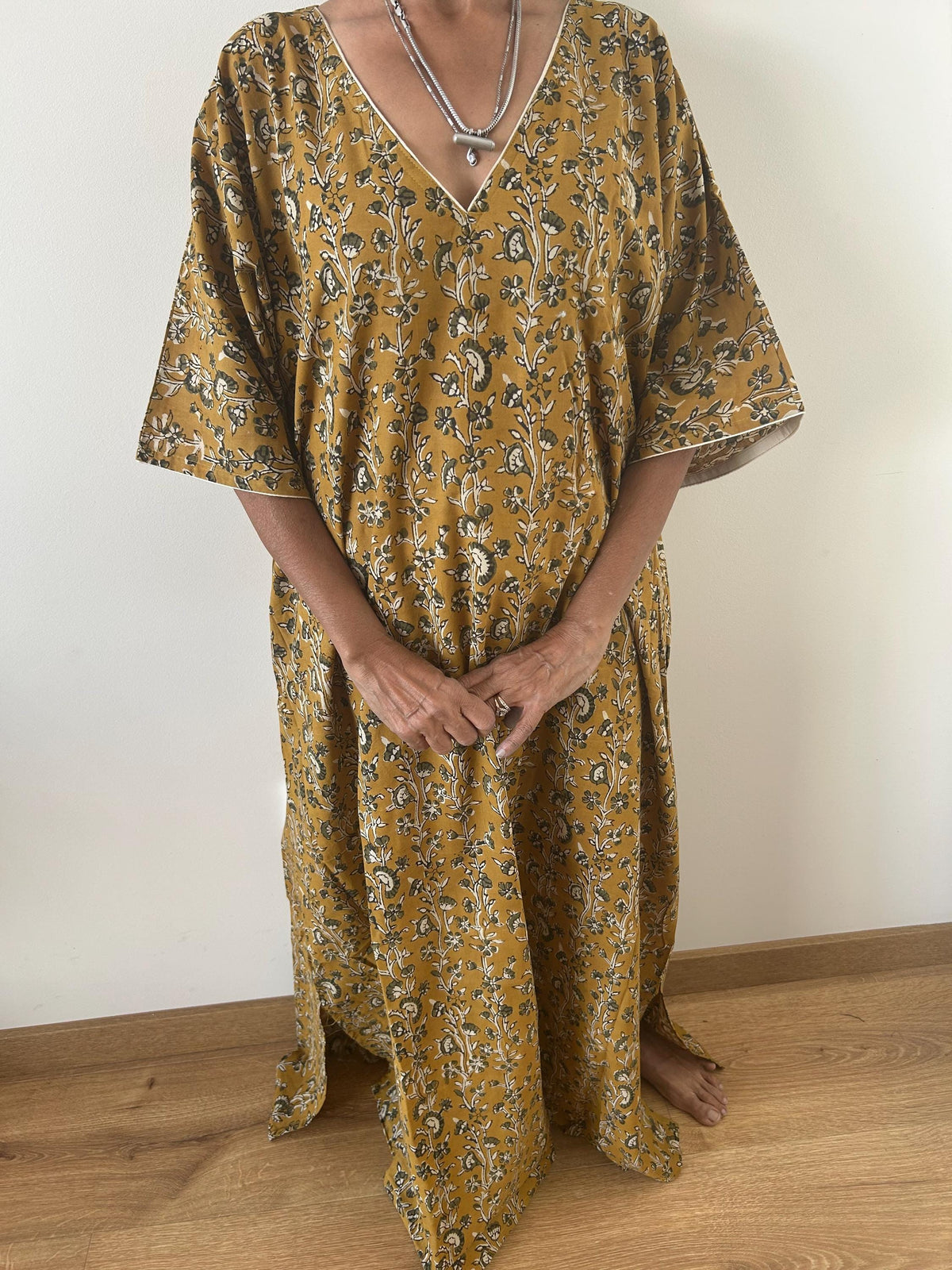 Floral cotton kaftan,caftan, resort wear,loungewear,gifts for her,boho dress,a line dress,block print dress