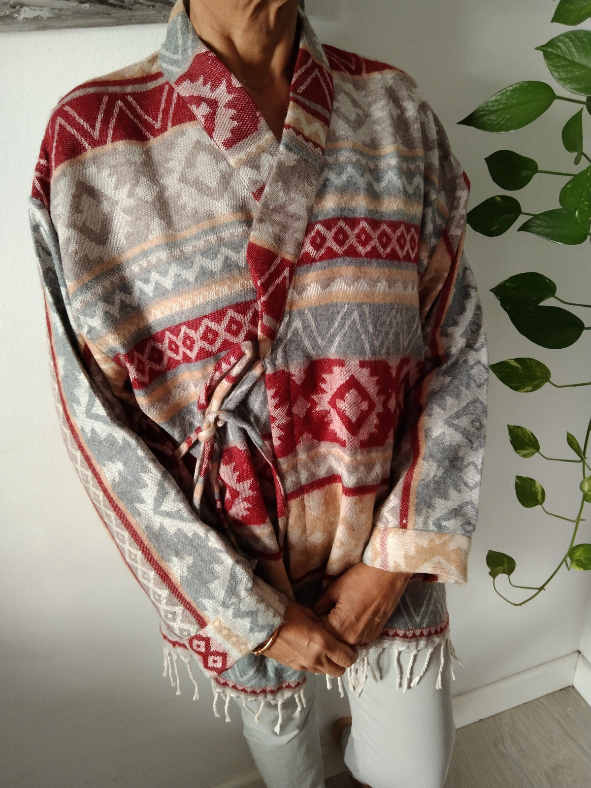 Wool wrap top,wool wrap tunic,winter robe,winter top,gifts for her, Christmas gifts,boho robe