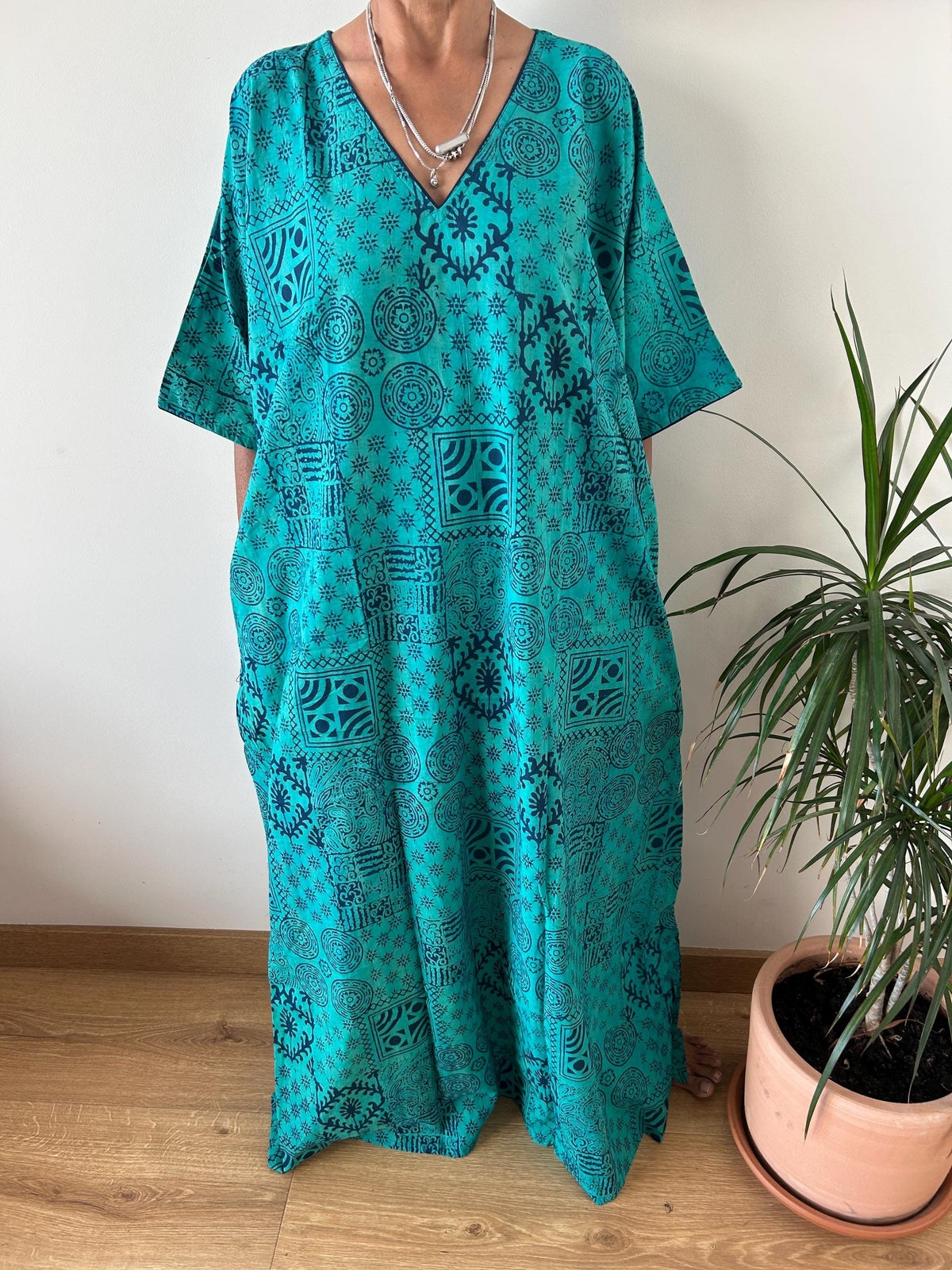 Green cotton kaftan,caftan, resort wear,loungewear,gifts for her,boho dress,a line dress,block print dress