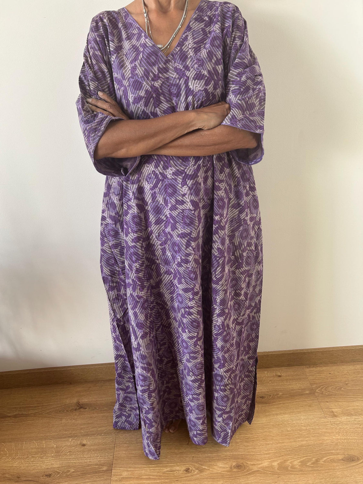 Purple cotton kaftan,caftan, resort wear,loungewear,gifts for her,boho dress,a line dress,block print dress