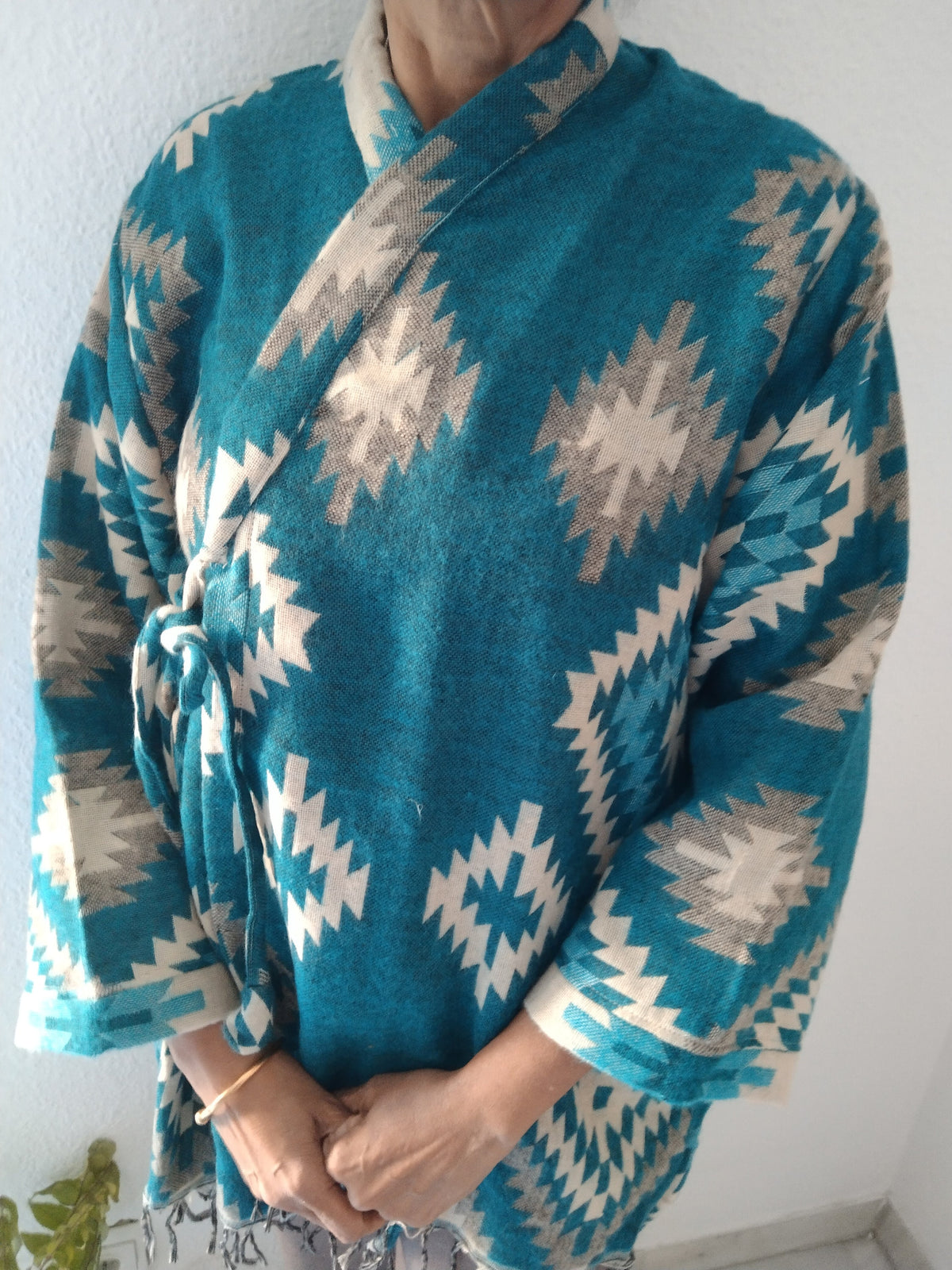 Unisex wool wrap tunic, loungewear,winter wrap tunic,gifts for her,gifts for him,boho tunic