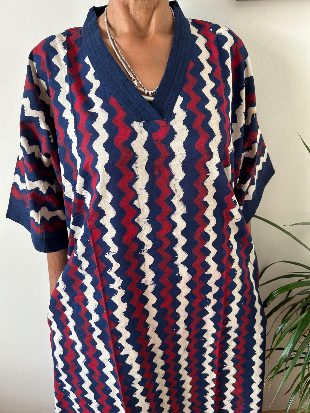 Indigo geometric cotton kaftan,caftan, resort wear,loungewear,gifts for her,boho dress,a line dress,block print dress