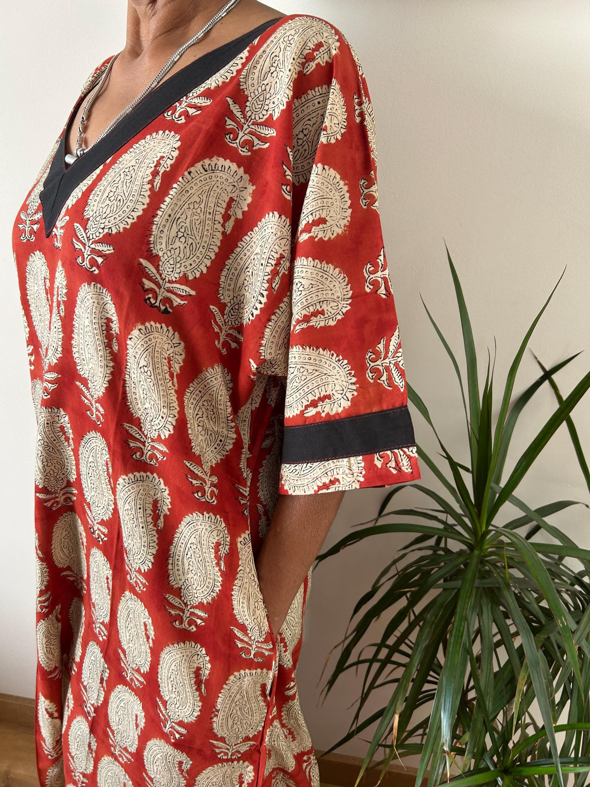 Maroon paisley cotton kaftan,caftan, resort wear,loungewear,gifts for her,boho dress,a line dress,block print dress