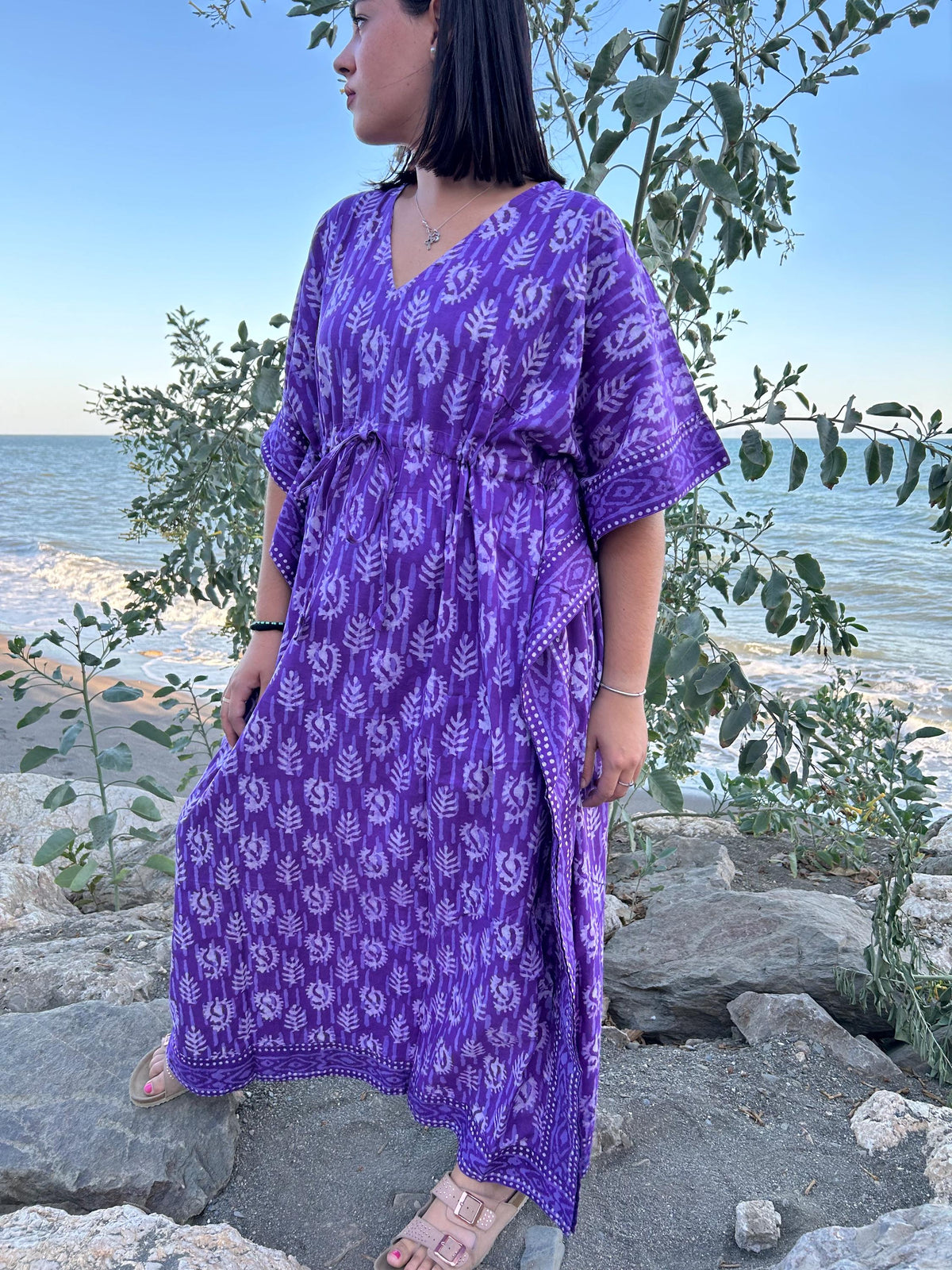 Purple kaftan,Handmade kaftan,Caftan,Resort wear,plus size kaftan,Boho dress,Cotton dress,Maxi dress,Gifts for her,loungewear,Sleepwear,