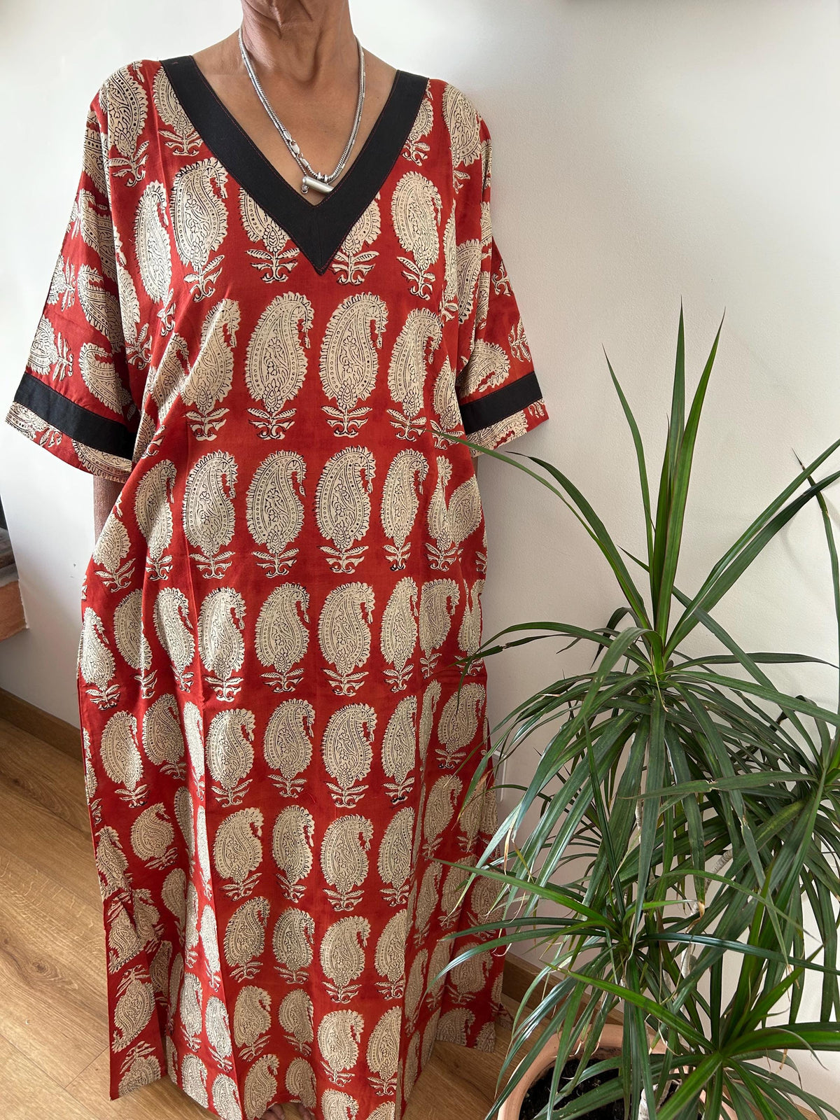 Maroon paisley cotton kaftan,caftan, resort wear,loungewear,gifts for her,boho dress,a line dress,block print dress