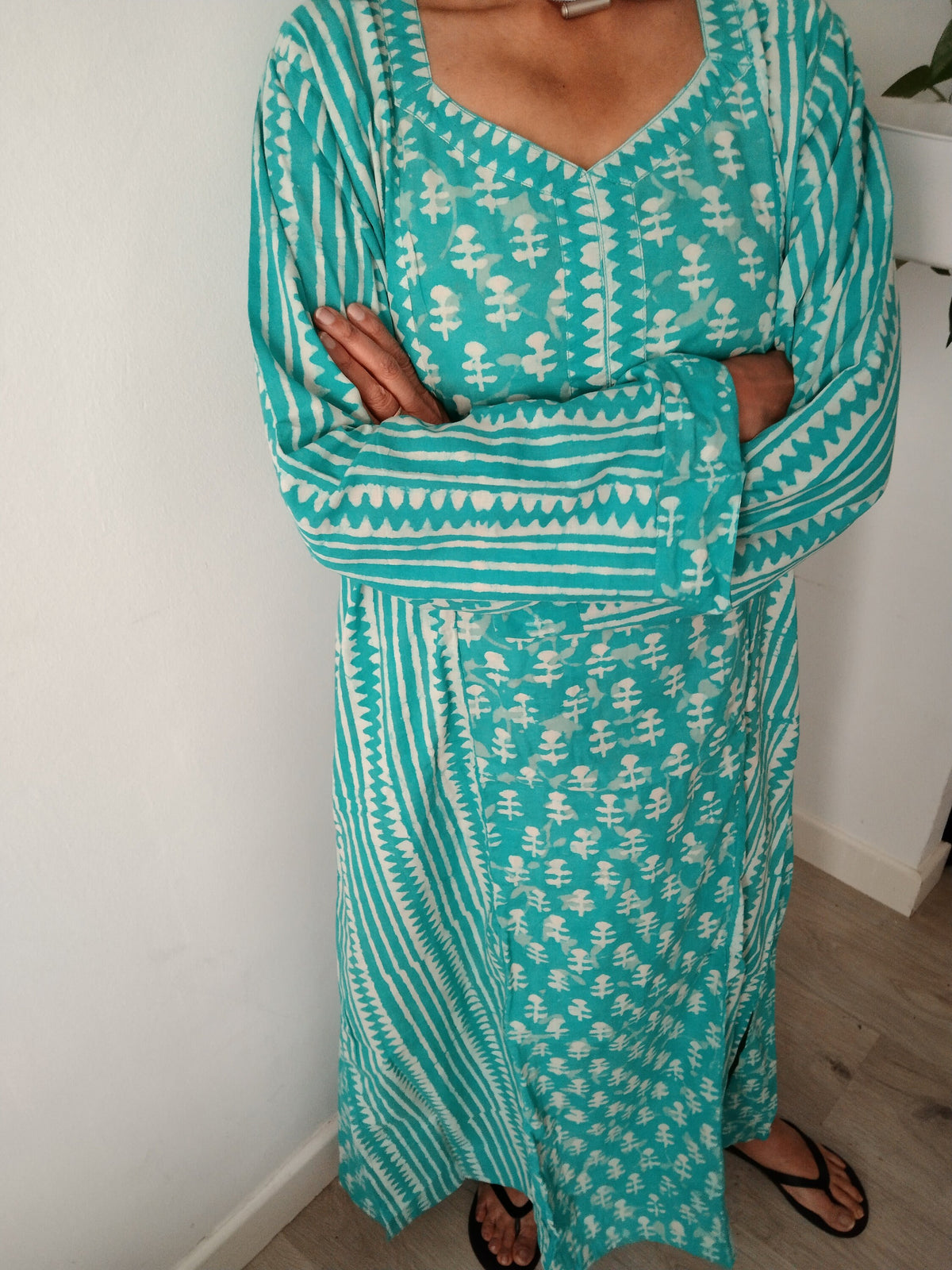 Turquoise cotton kaftan,caftan,resort wear,loungewear,sleepwear,cotton dress,boho dress