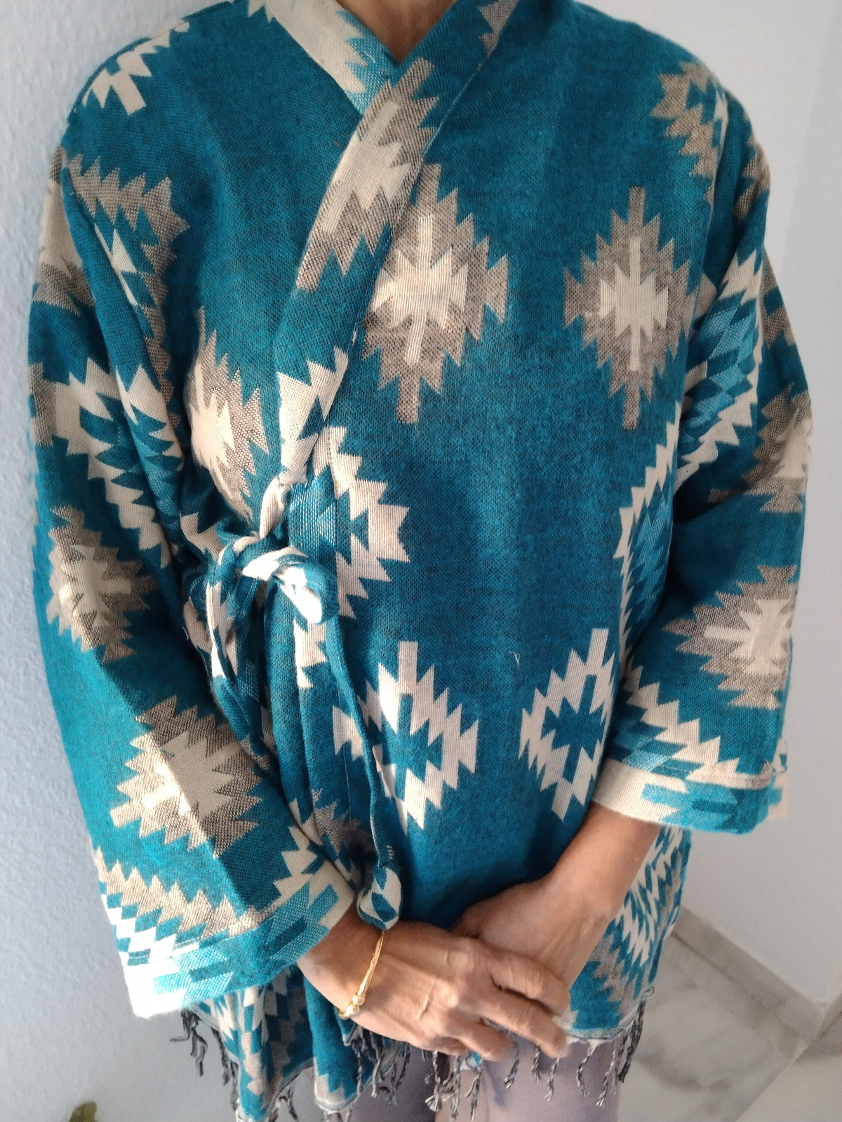 Unisex wool wrap tunic, loungewear,winter wrap tunic,gifts for her,gifts for him,boho tunic
